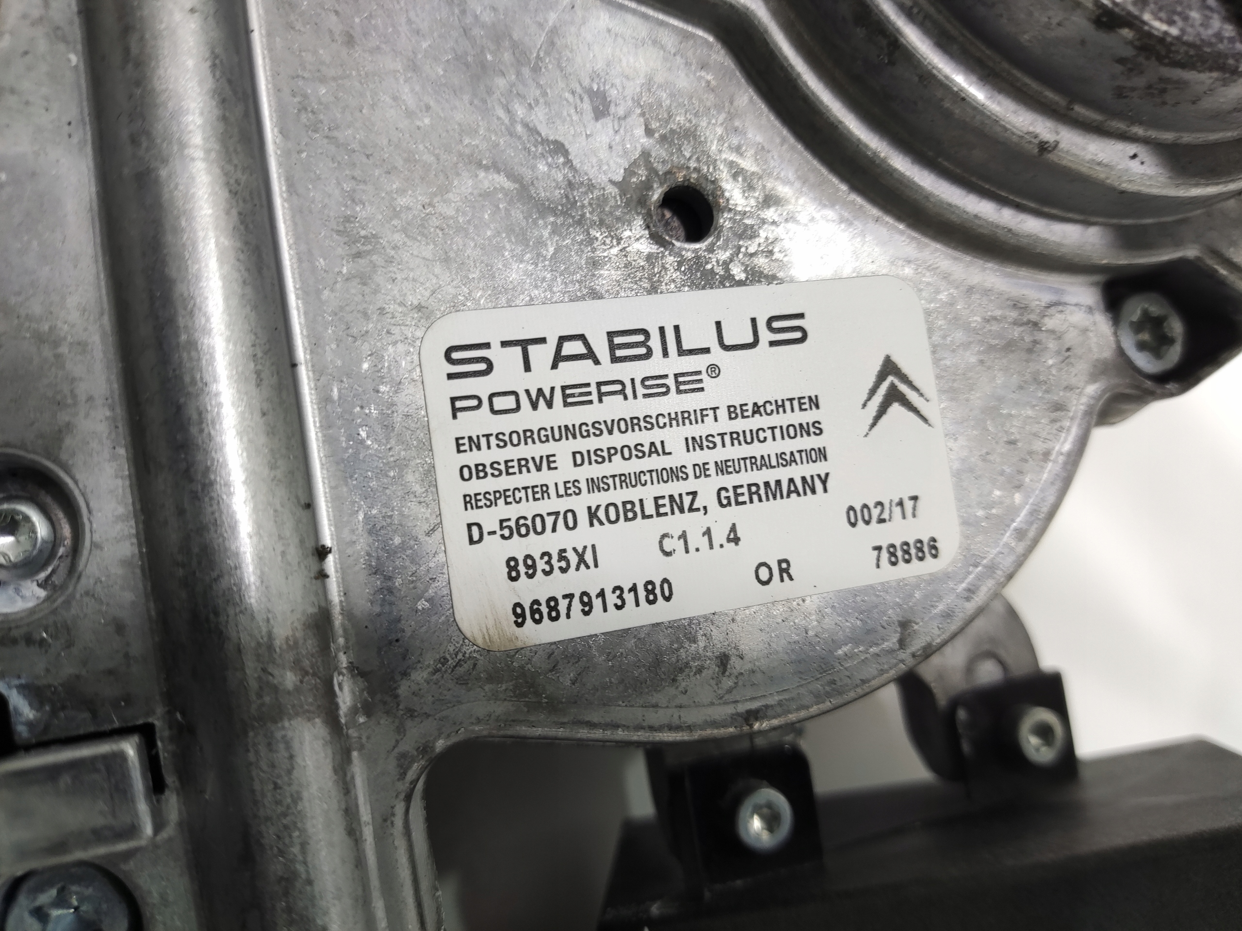 MECHANIZMUSVZPERY ZADNEJ KAPOTY ELEKTRICKÉJ ZADNA CITROEN C5 III X7 9687913180 08-
