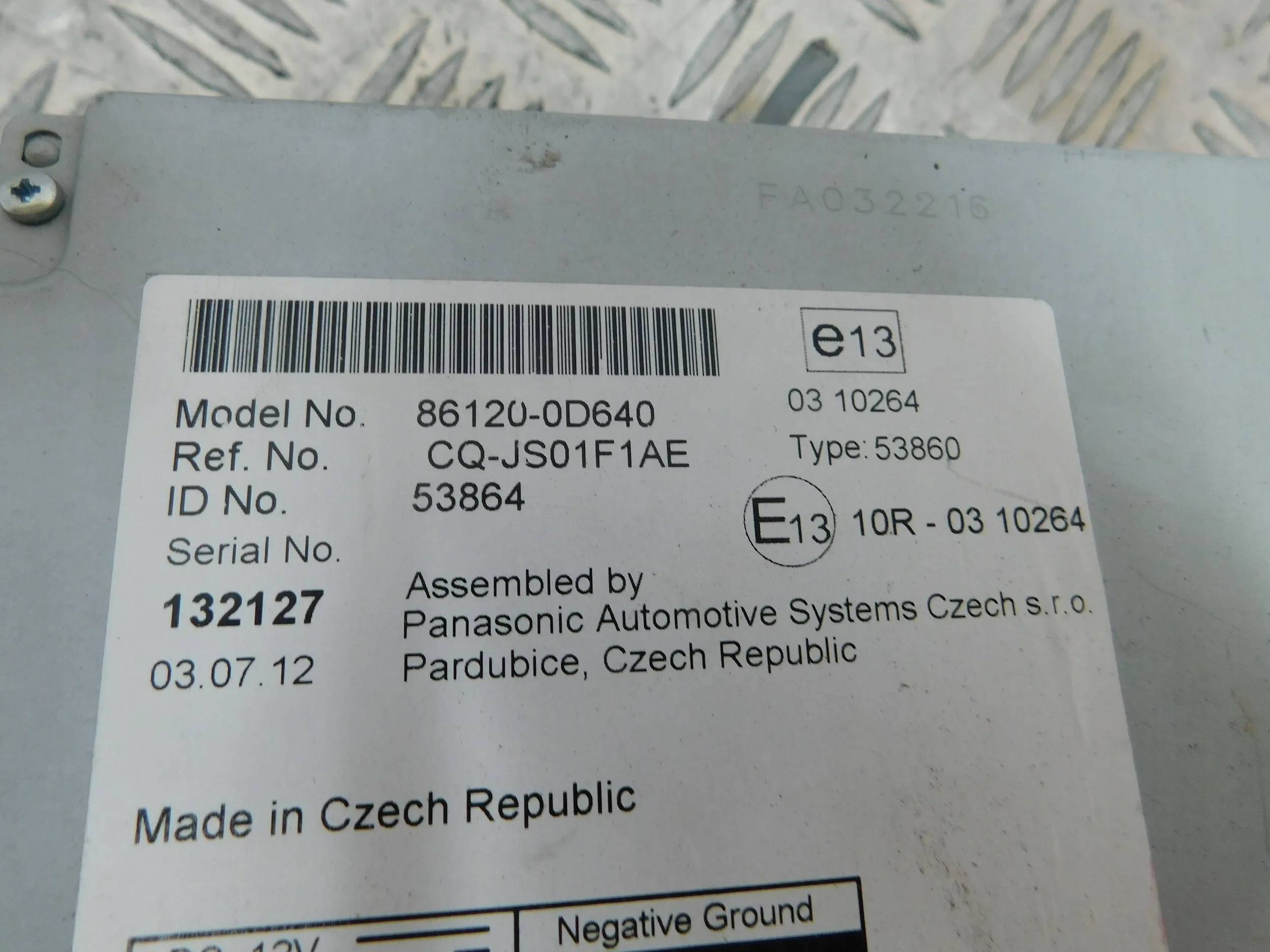 RADIO TOYOTA YARIS III 3 86120-0D640