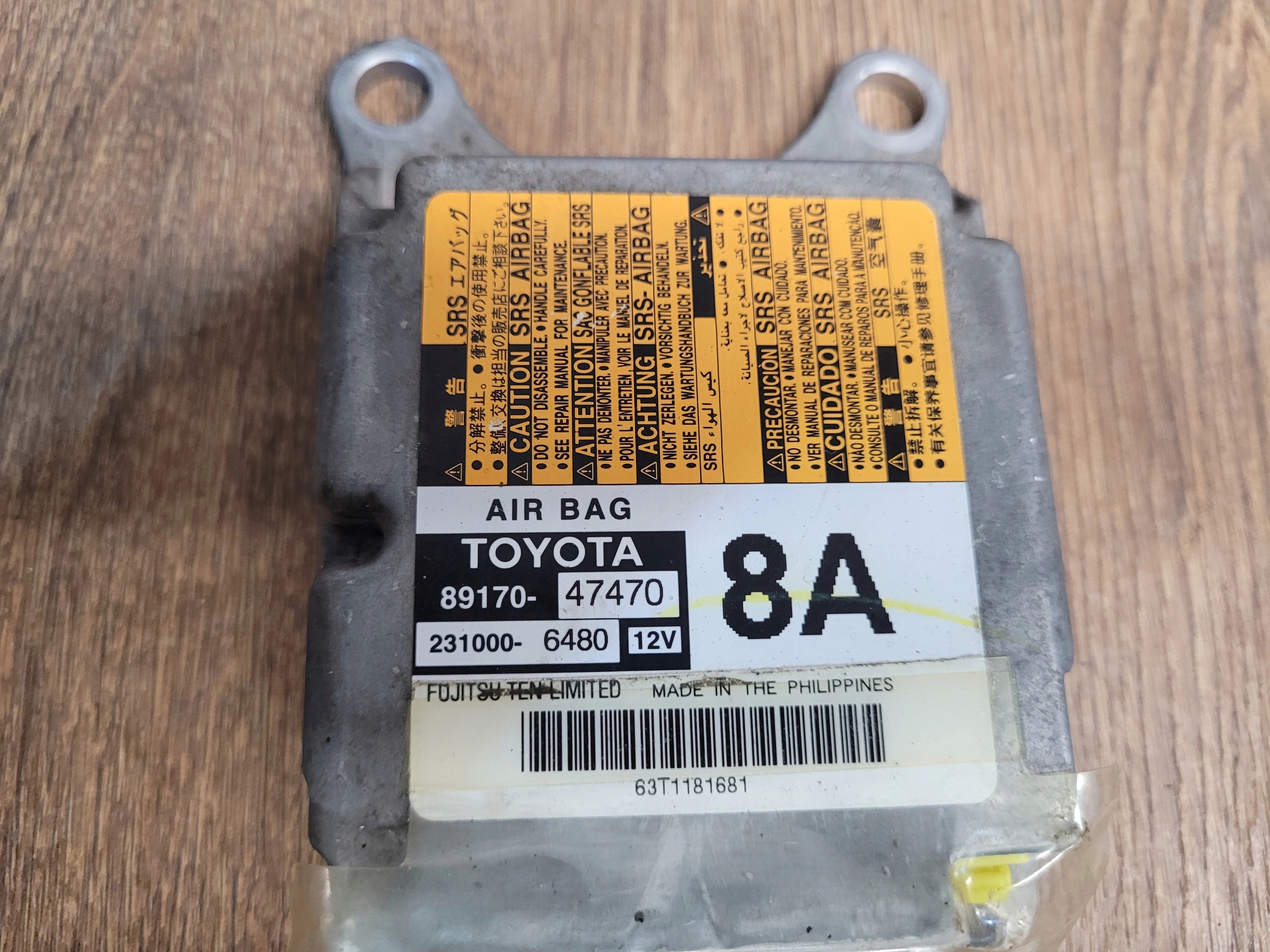 TOYOTA PRIUS III 3 RIADIACA JEDNOTKA AIRBAGOV 89170-47470