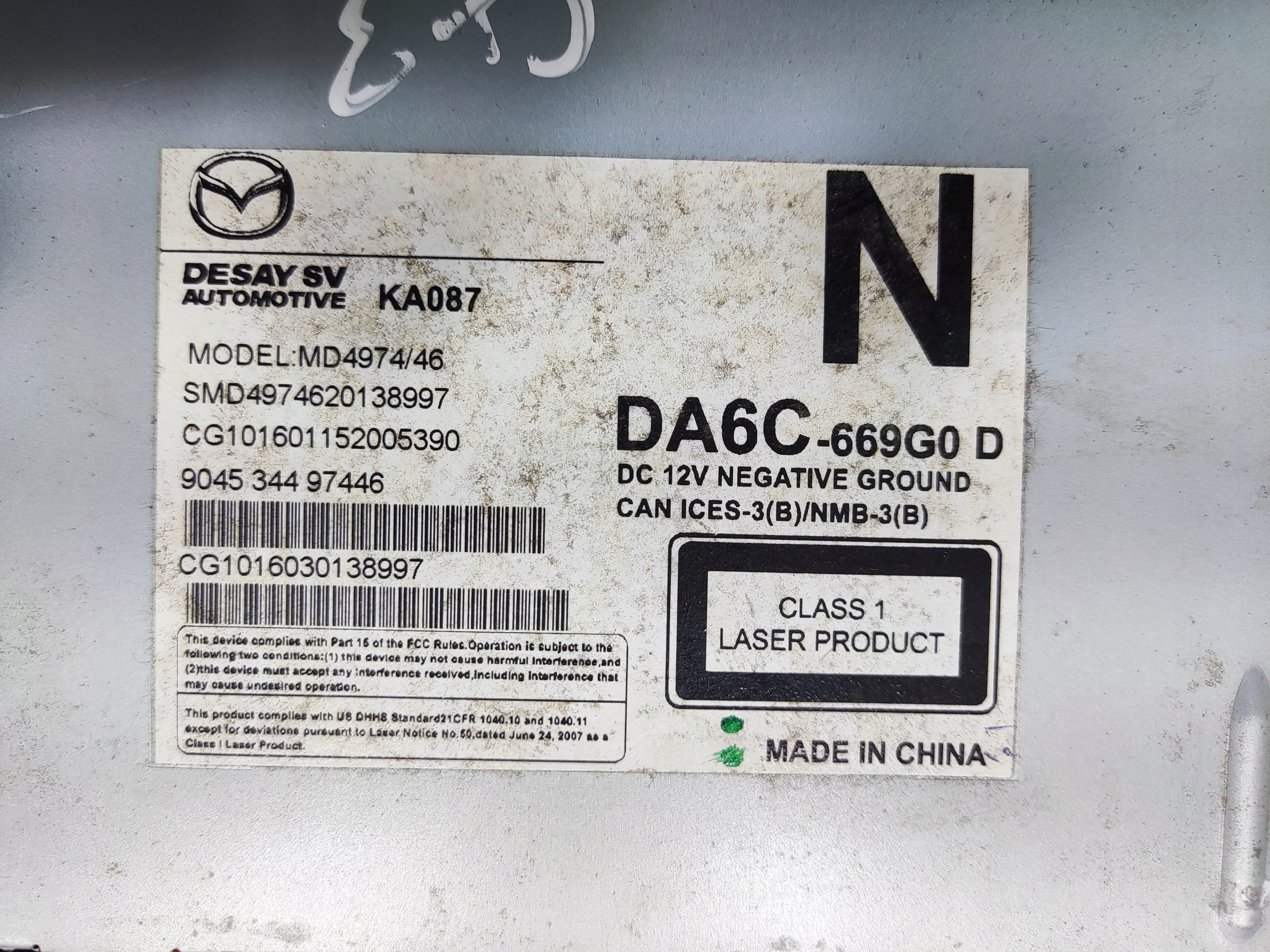 ČÍTAČKA PREHRAVAC PŁYT CD NAVIGACIE MAZDA CX-3 CX3 DA6C-669G0D 2015-2018