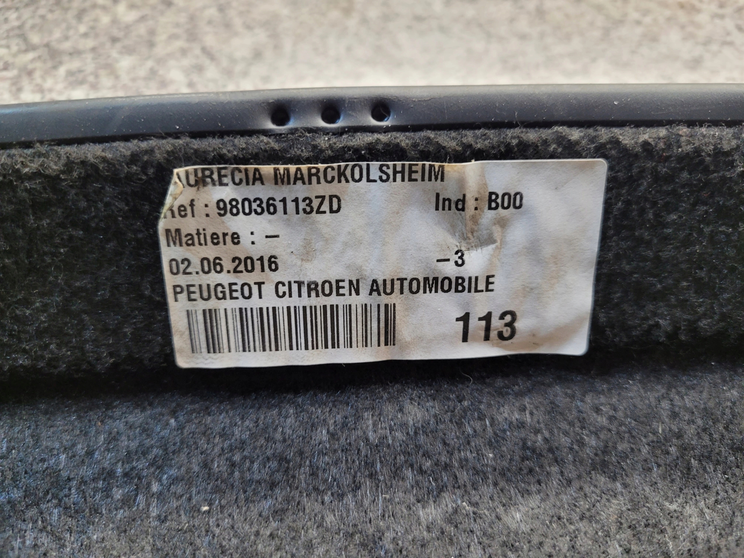 KUFROVÉ PLATÓ CITROEN DS5 LIFT 15r-18r 98036113ZD