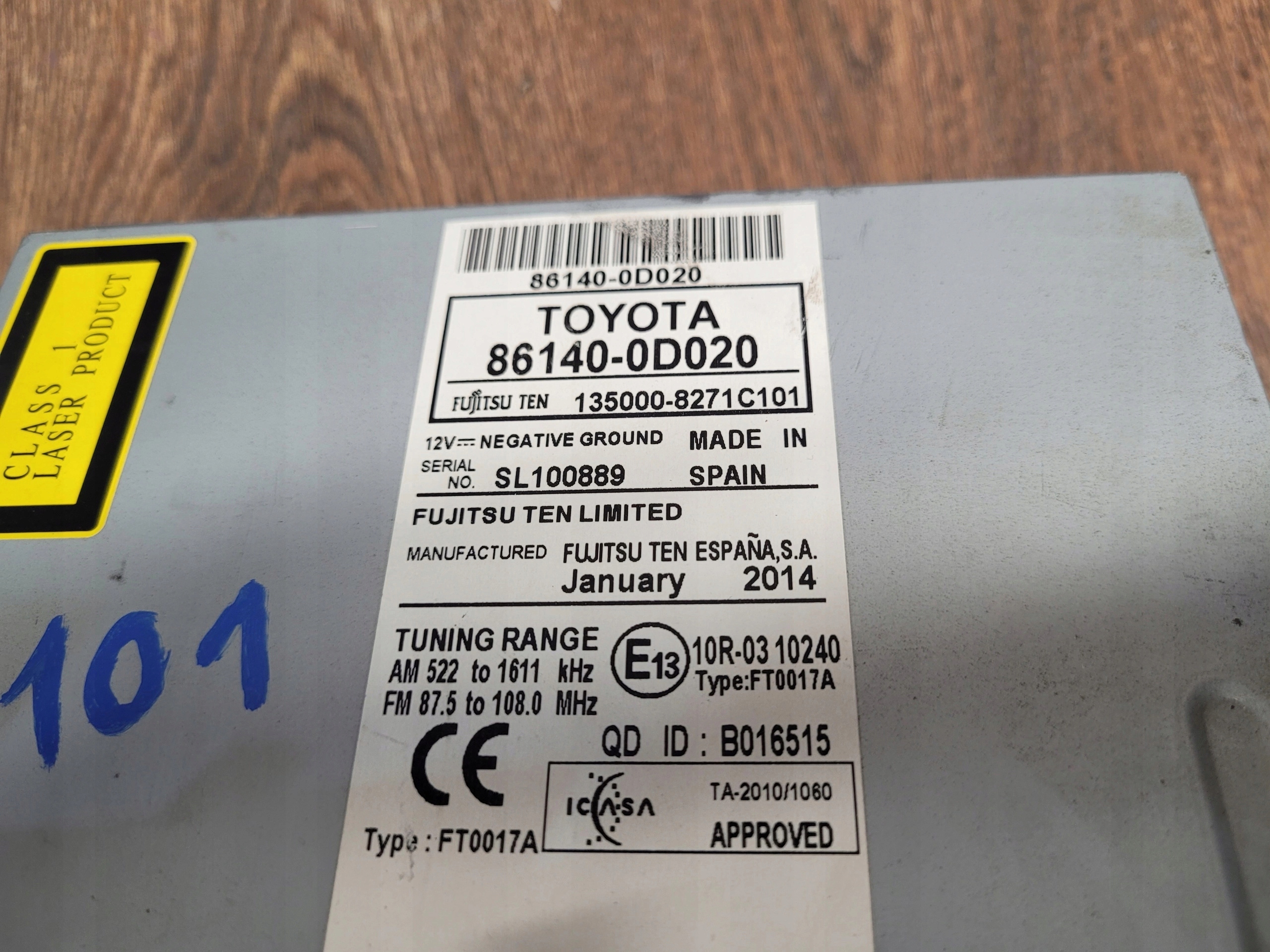 RADIO TOYOTA YARIS III 86140-0D020