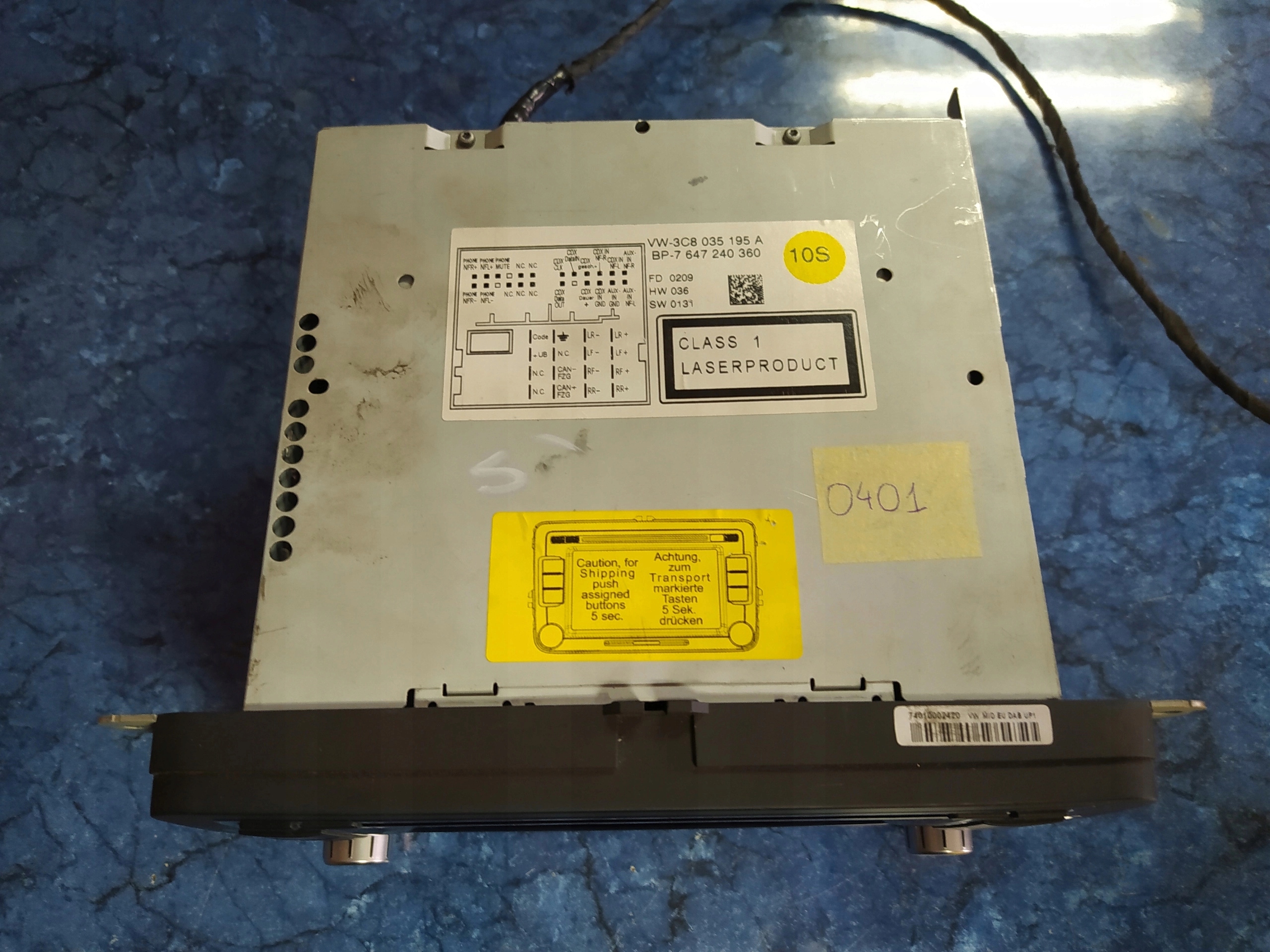 VW GOLF V TOURAN PASSAT  RADIO KOD 3C8035195A