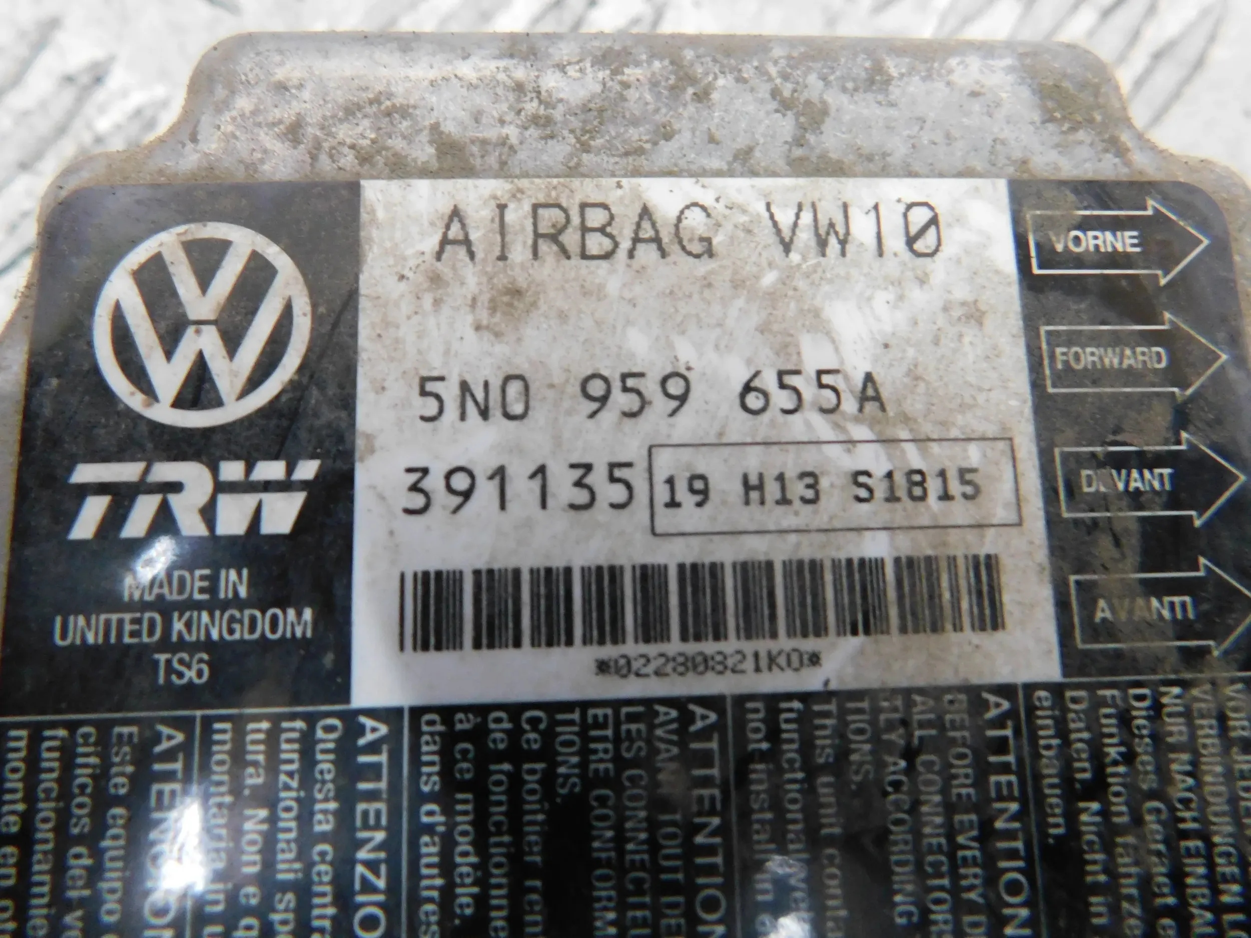 SENZOR RIADIACA JEDNOTKA AIRBAG SEAT LEON 2 II 5N0959655A