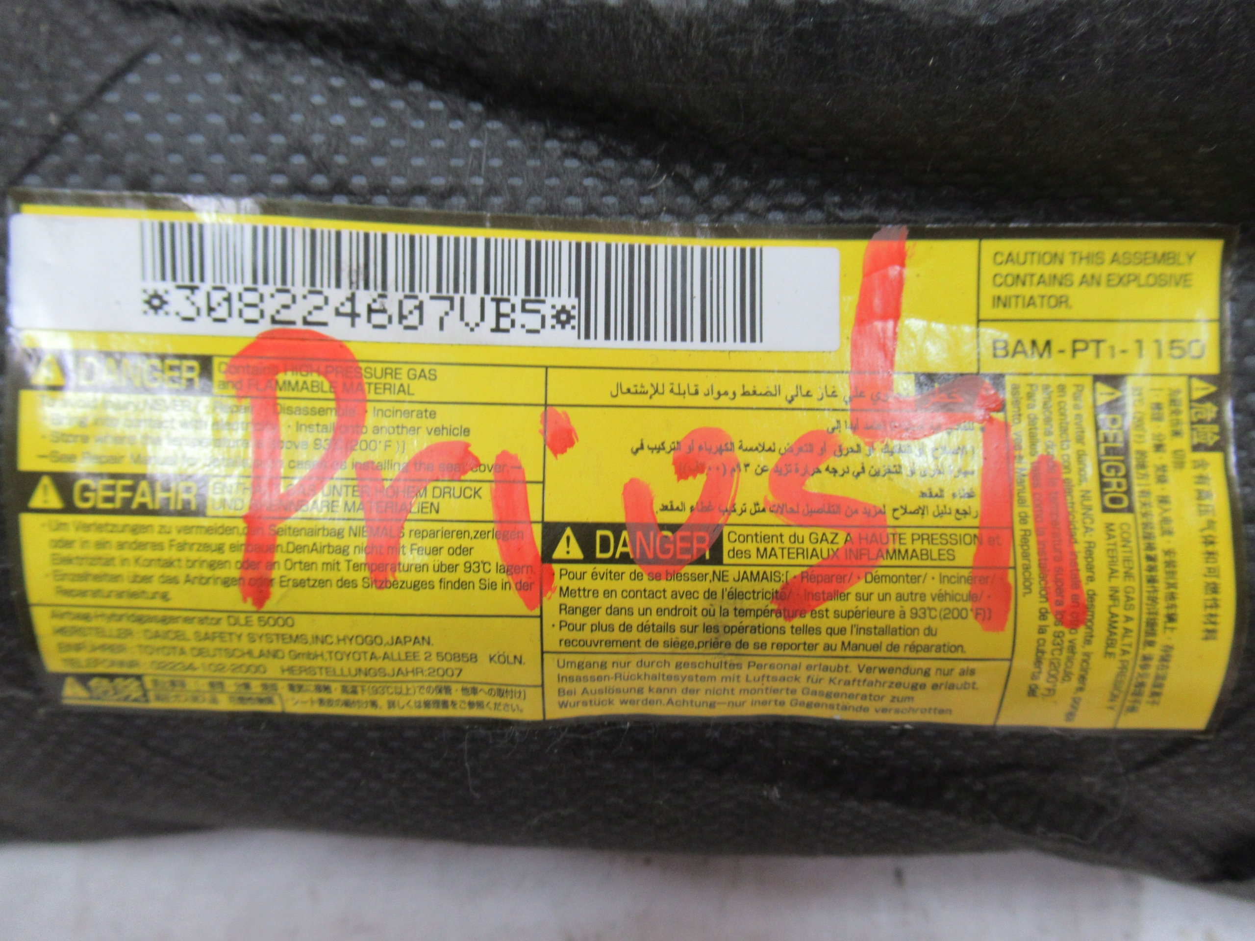 LAVY AIRBAG SEDACKY TOYOTA PRIUS II