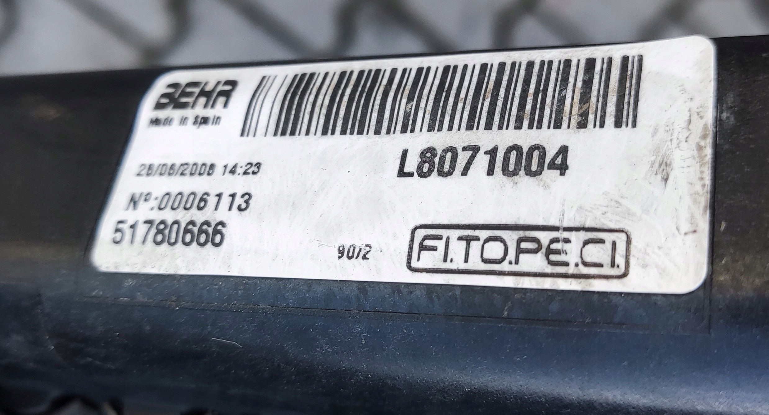 CHLADICE VENTILATOR NEMO BIPPER FIORINO 1.4 HDI 2007-2017