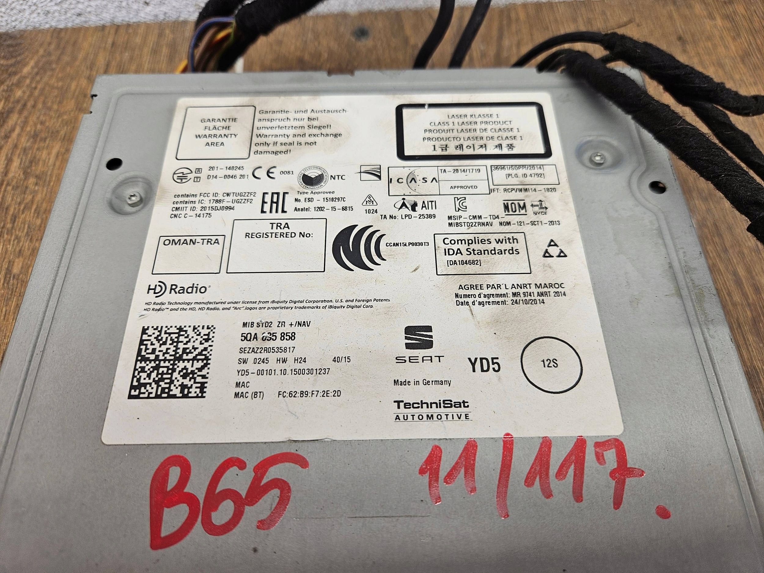 Seat Leon 5F 3 III 5QA035858 PANEL RADIOPREHRAVAC mmi