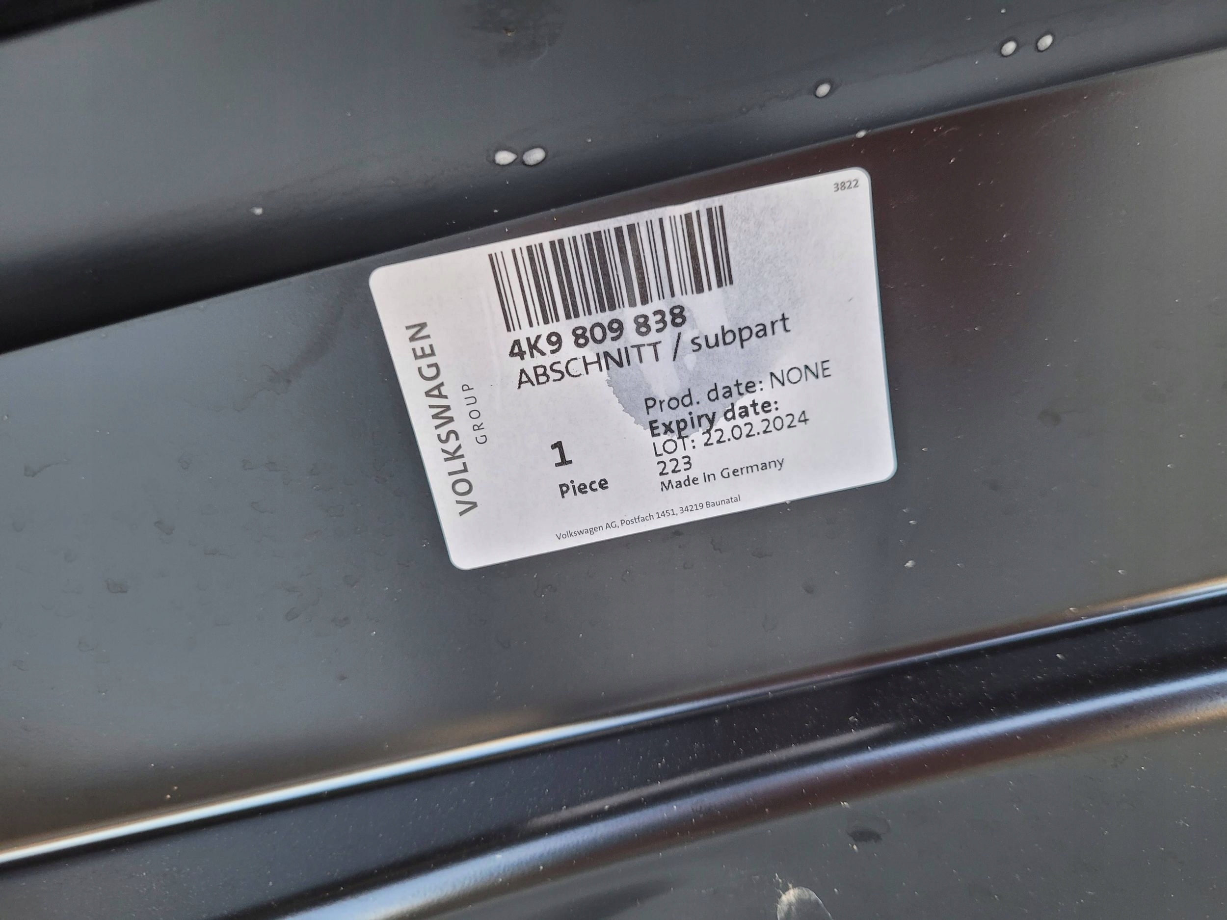Audi A6 S6 C8 4K kombi 4K9809838 PRAVY ZADNY BLATNIK