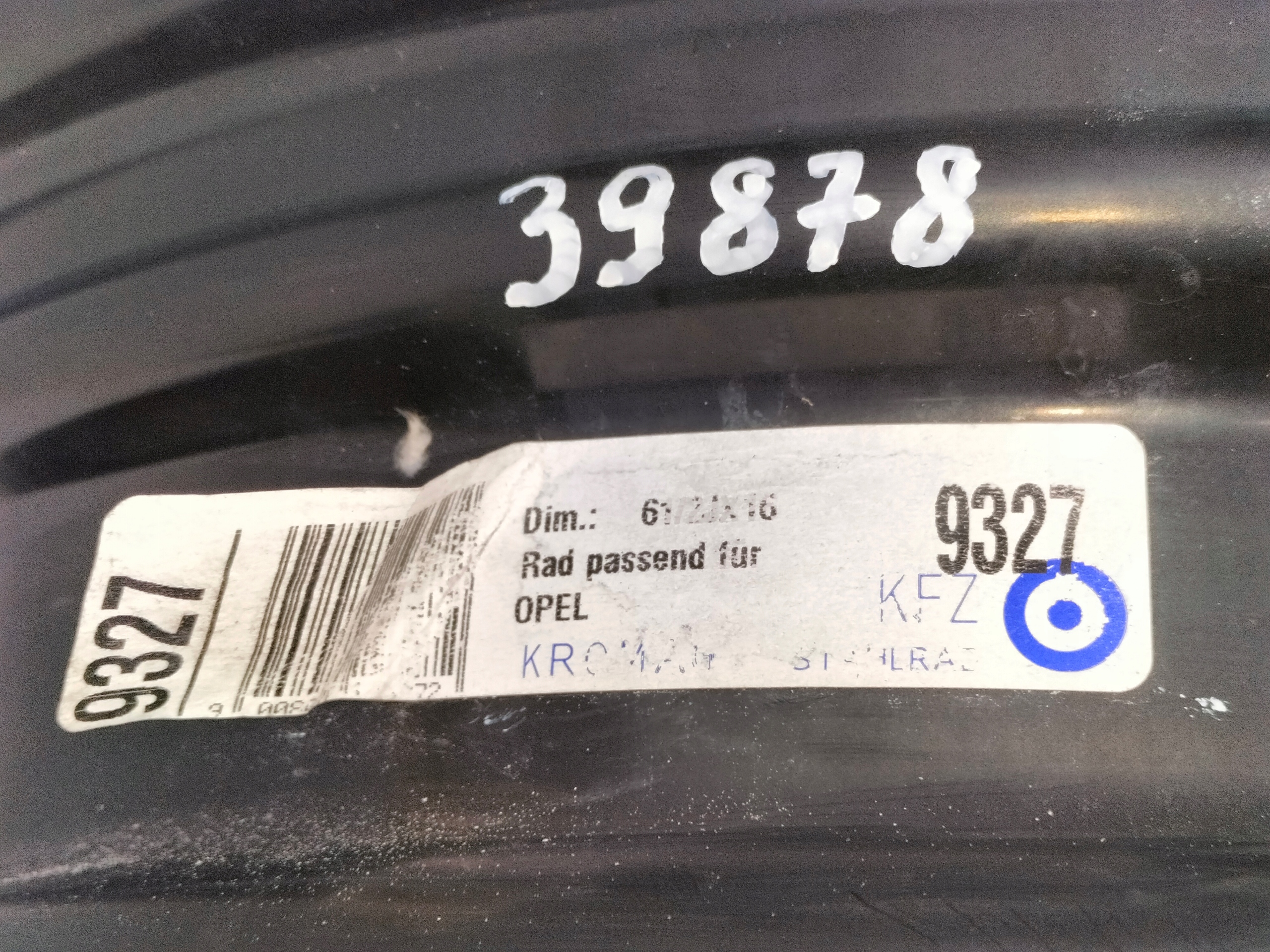 PLECHOVY DISK OPEL ASTRA 4 IV J 09- ZAFIRA C 11- 6,5Jx16 ET41