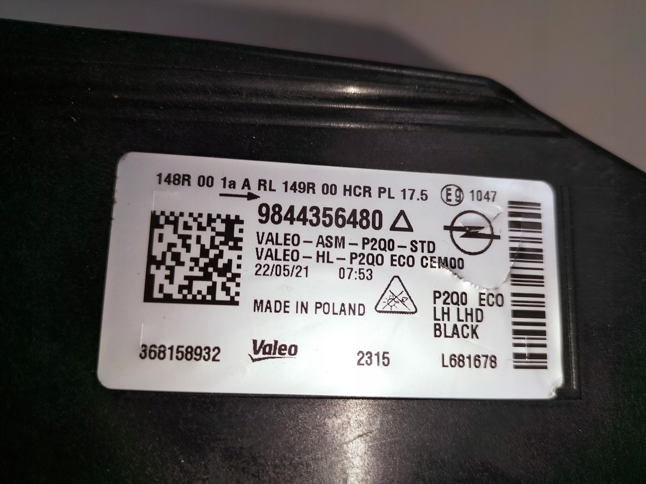LAVE PREDNE SVETLO OPEL MOKKA II B 20- LED