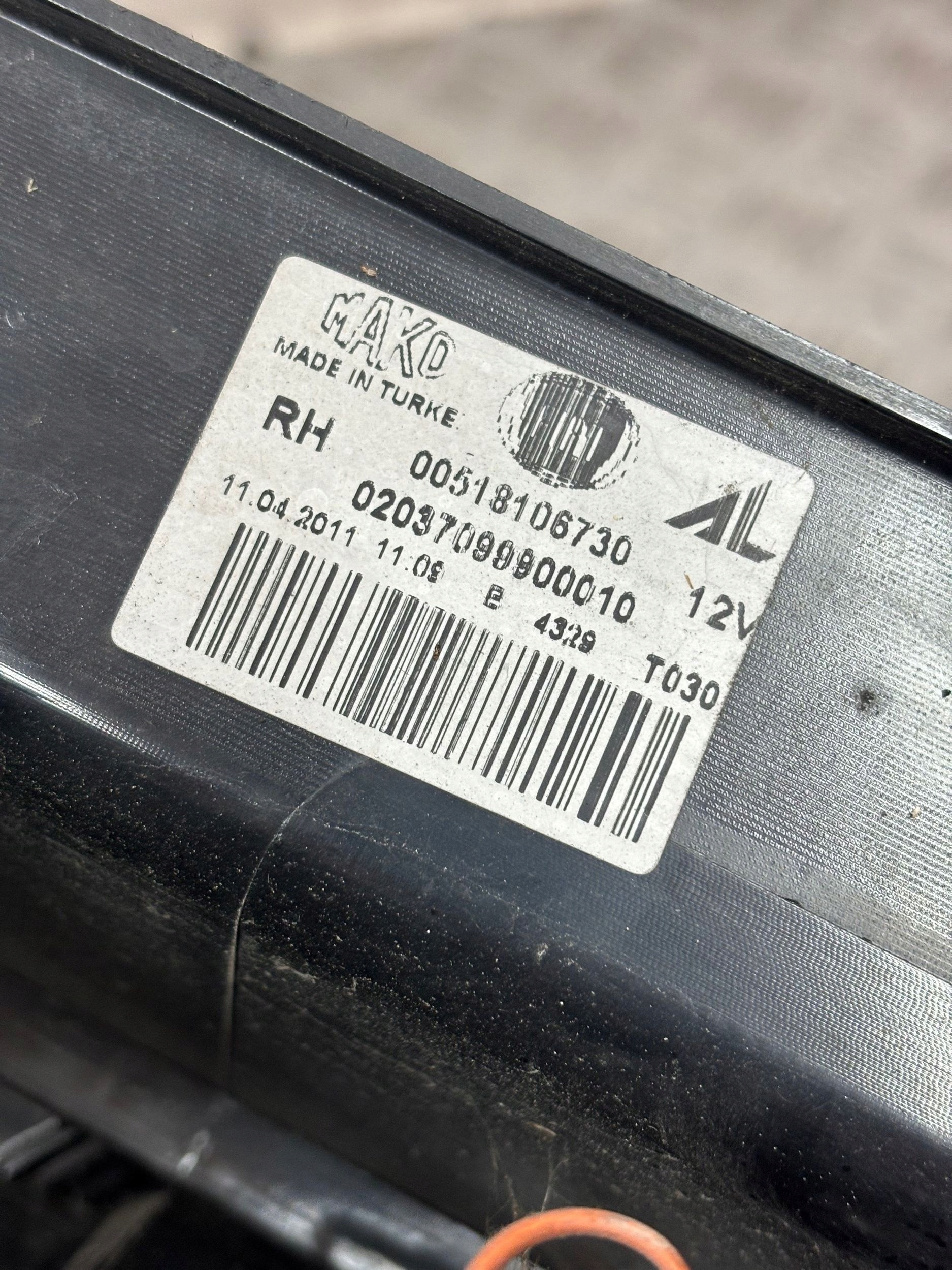 PRAVÉ ZADNÉ SVETLO FIAT DOBLO 10-