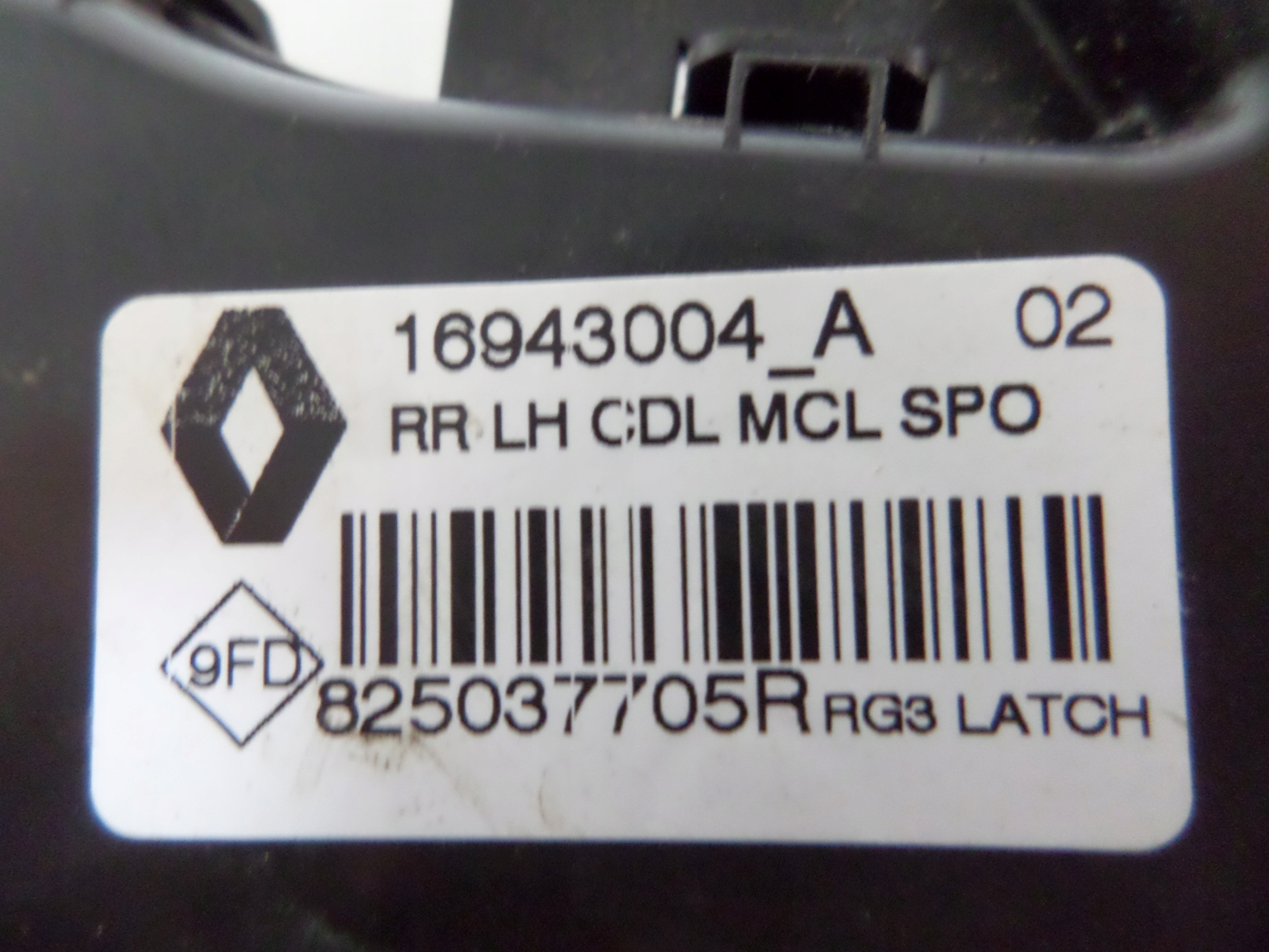 ZAMOK LAVYCH ZADNYCH DVERI RENAULT SCENIC IV 16-