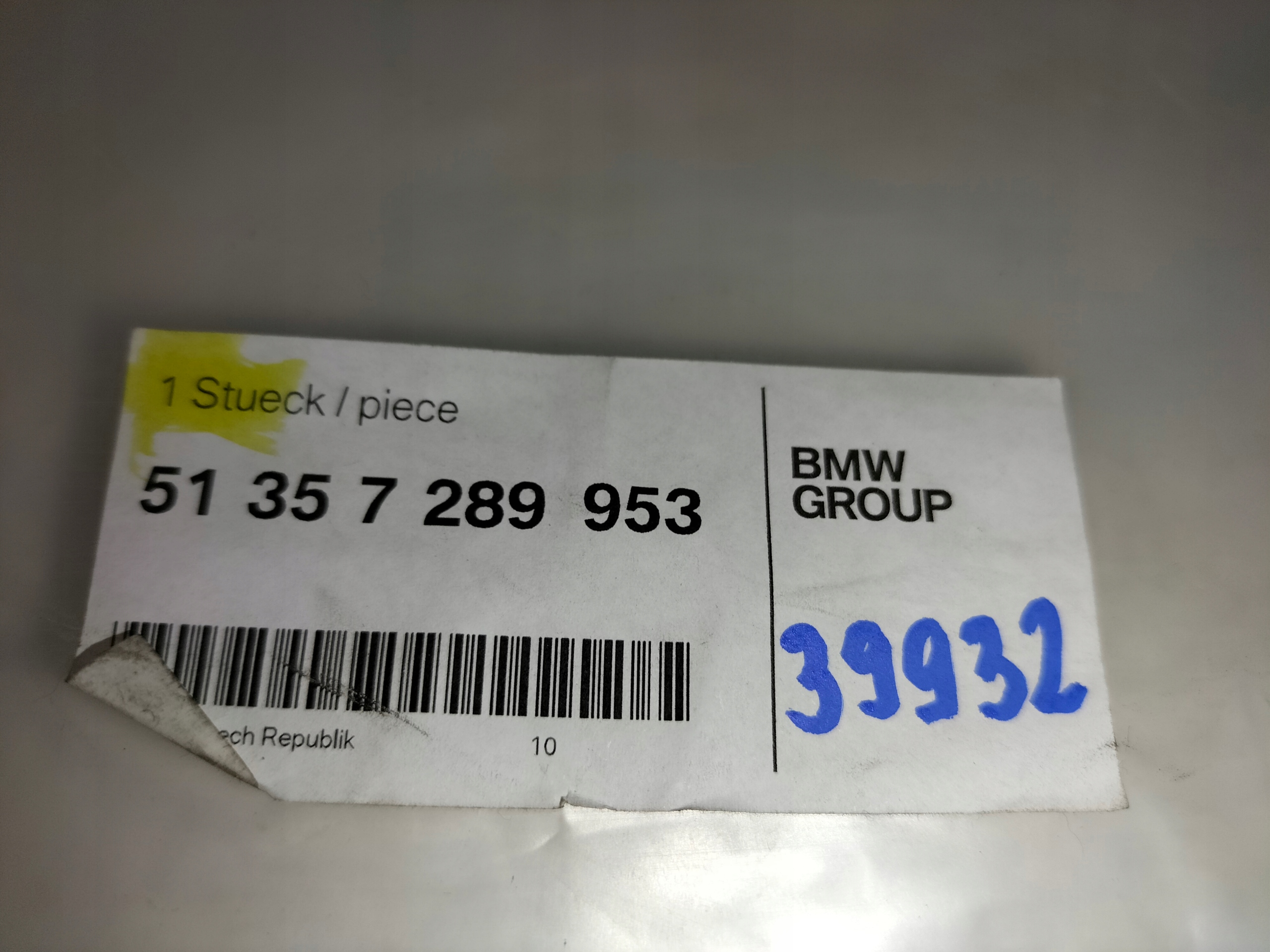 TESNIACA GUMA STLPIKA  DVERE ZADNA LAVA BMW 3 GT F34 13-