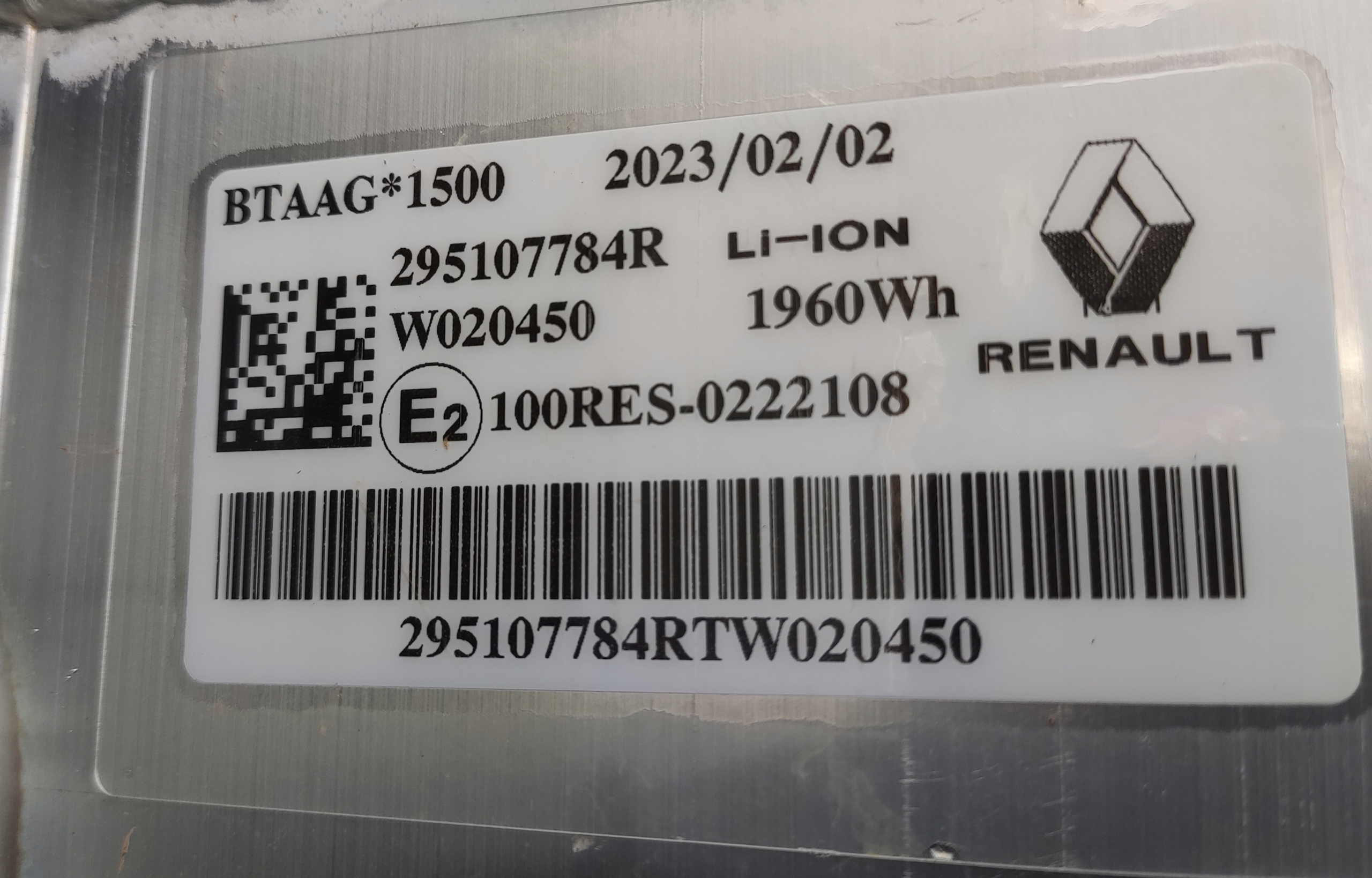 BATERIA AKUMULATOR HYBRID RENAULT AUSTRAL 295107784R 295B64730R 1960Wh
