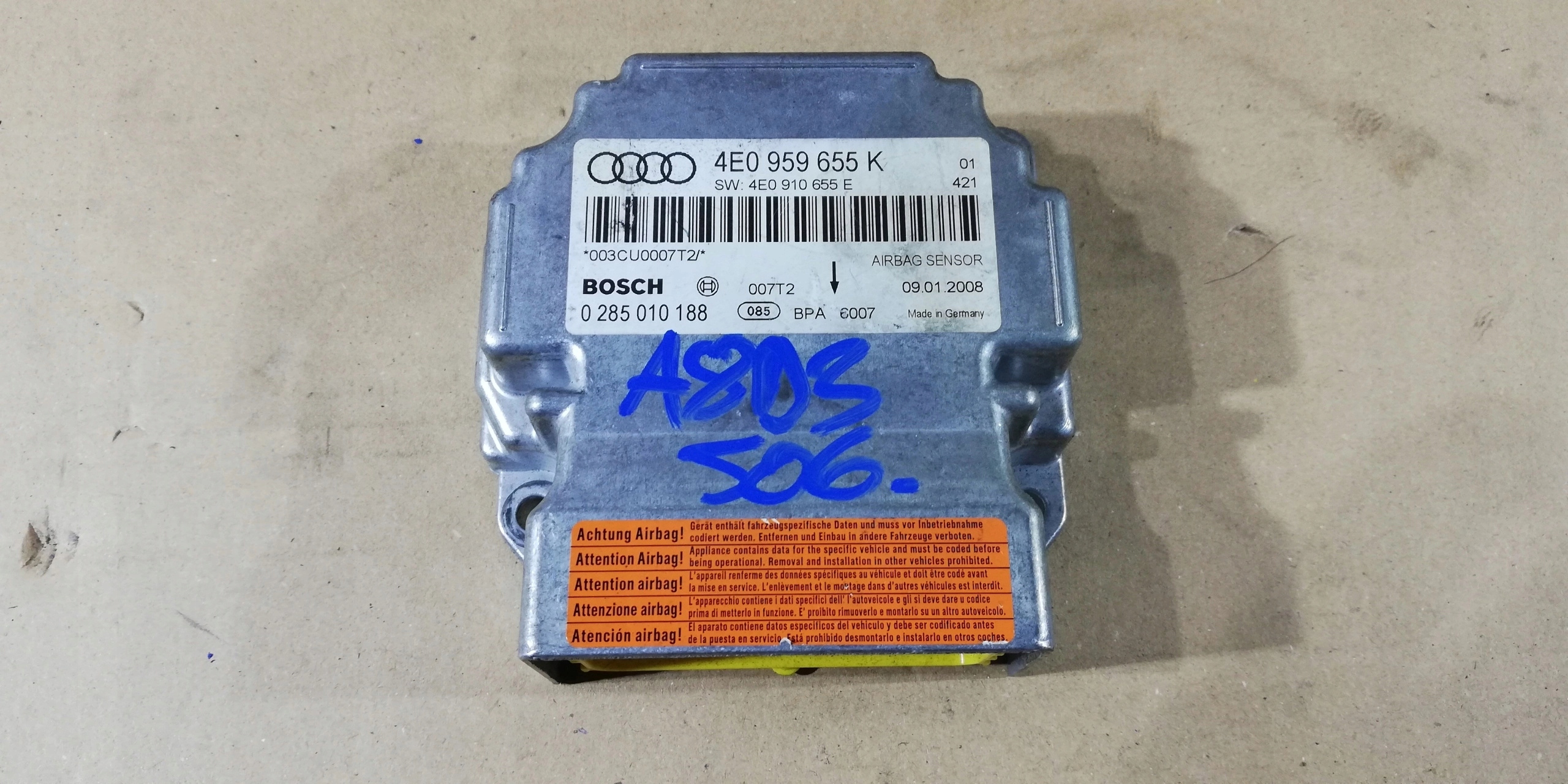 audi a8 d3 RIADIACA JEDNOTKA AIRBAGOV