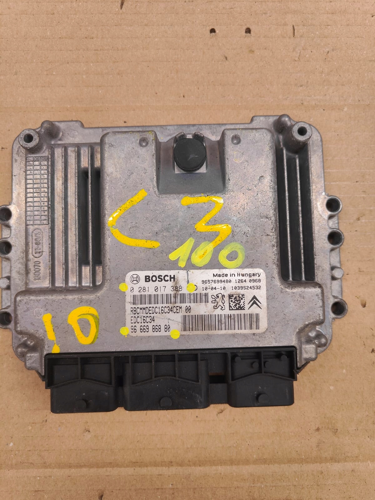 Citroen c3 0281017388 9666986880 RIADIACA JEDNOTKA MOTORA