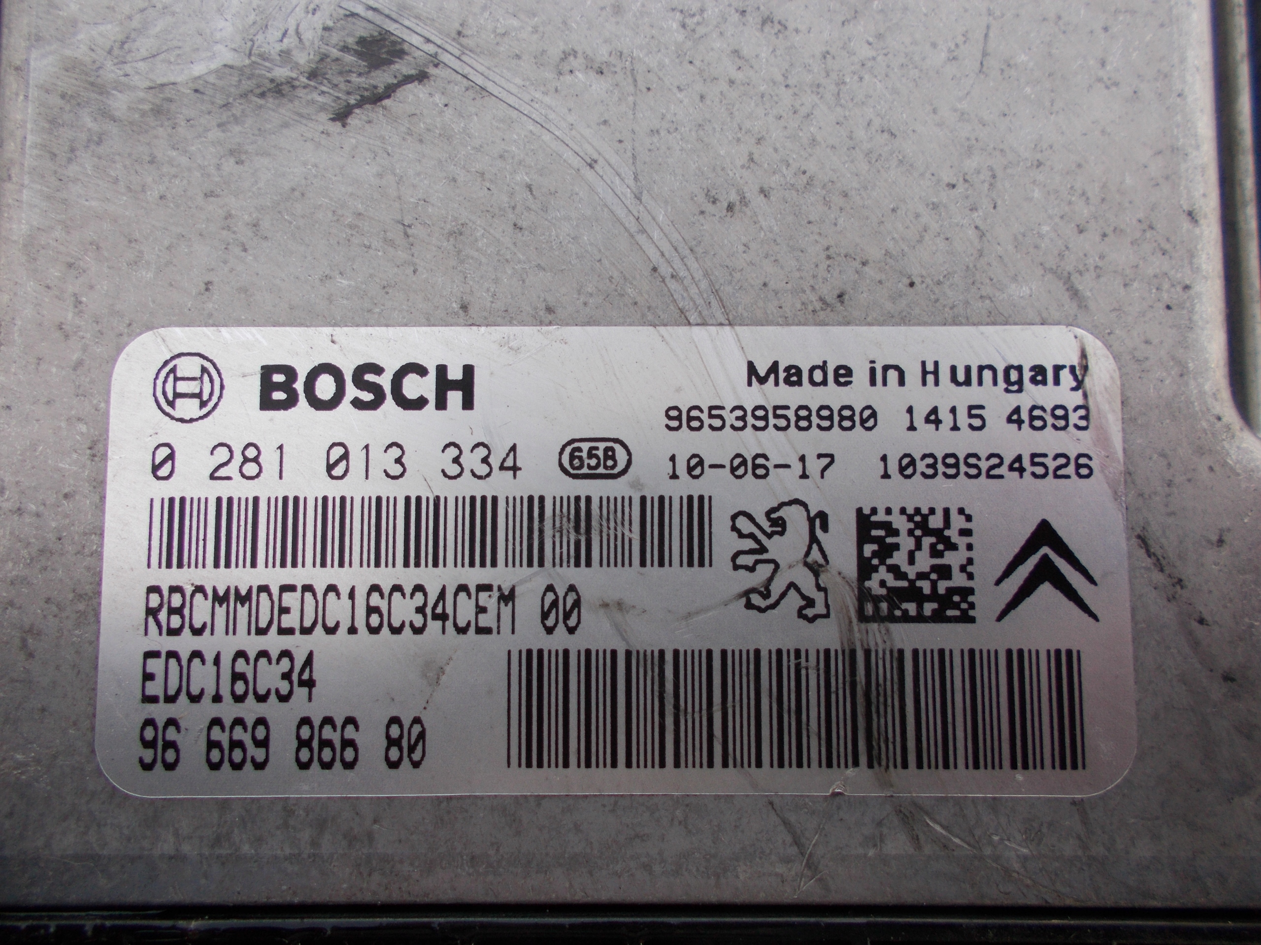 RIADIACA JEDNOTKA MOTORA CITROEN 1.6 HDI 0281013334