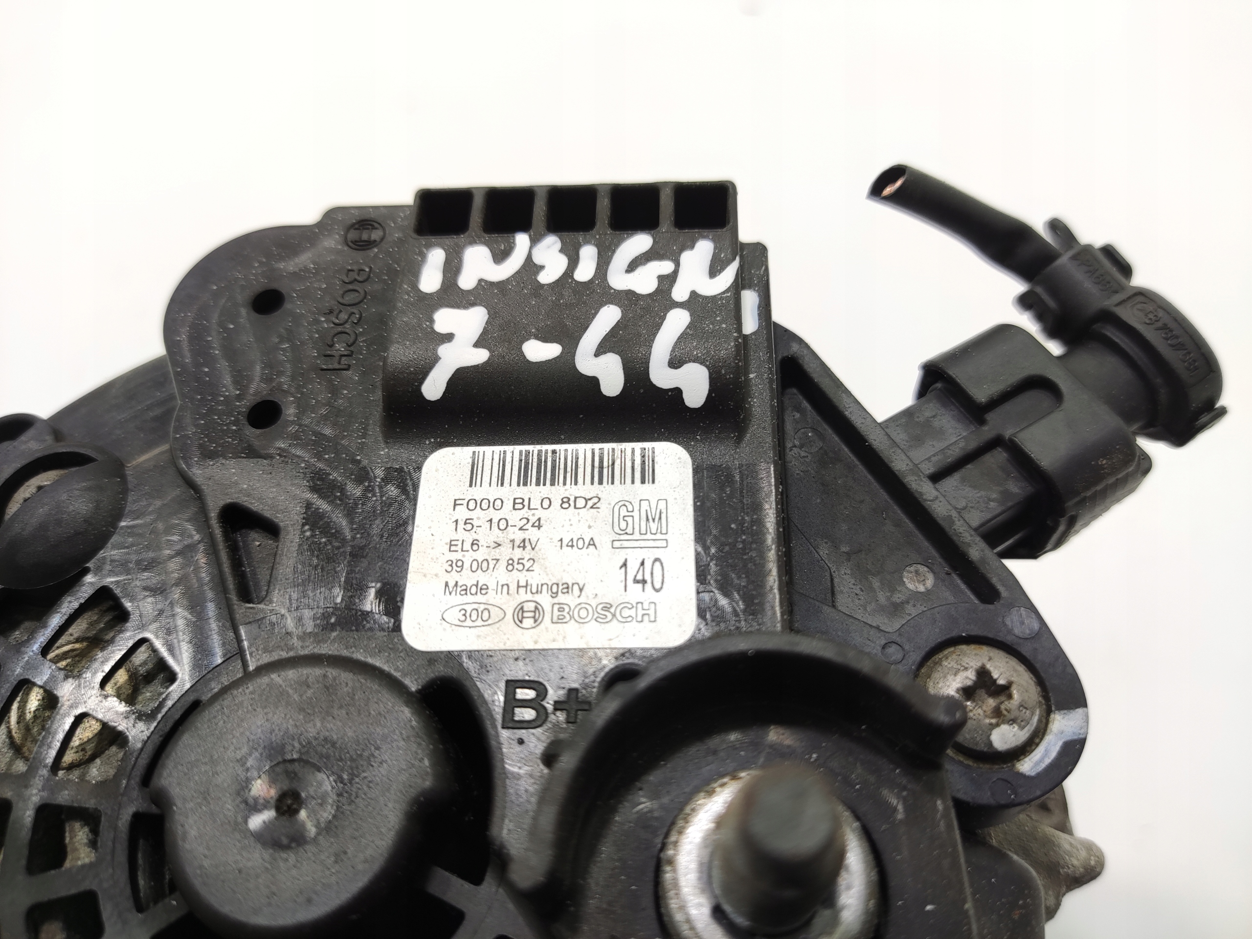 ALTERNÁTOR OPEL INSIGNIA I A 2.0 CDTI 2013-2017 LIFT 39007852