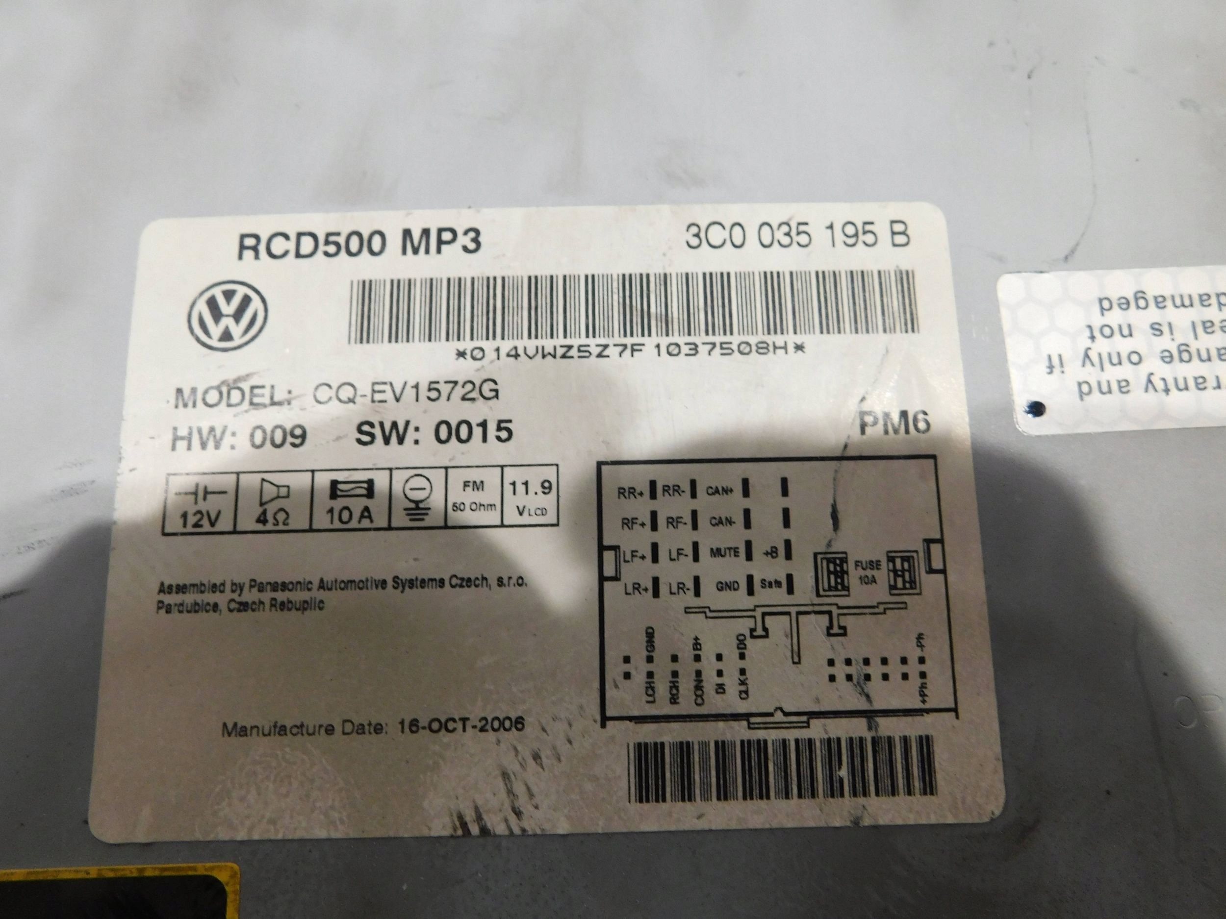 RADIO VW PASSAT  B6 3C0035195B