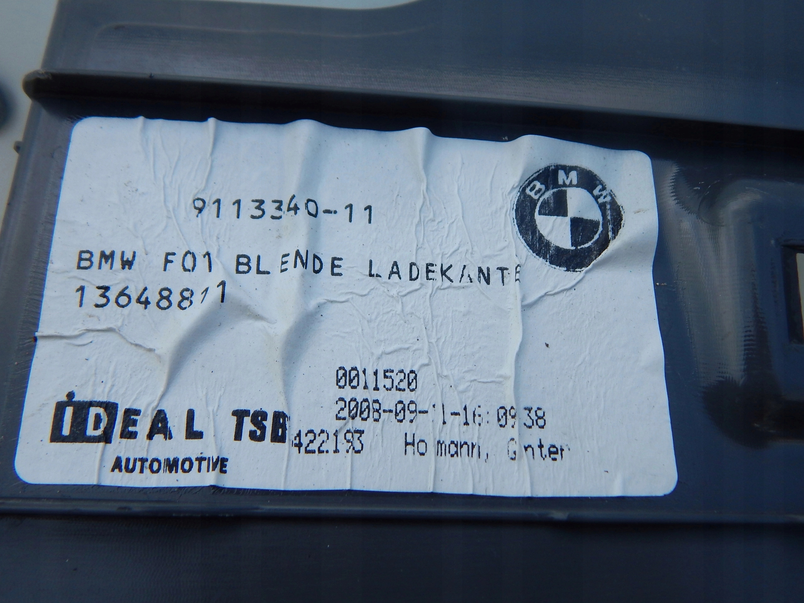 BMW 7 F01 F02 KRYT ZADNÉHO ČELA