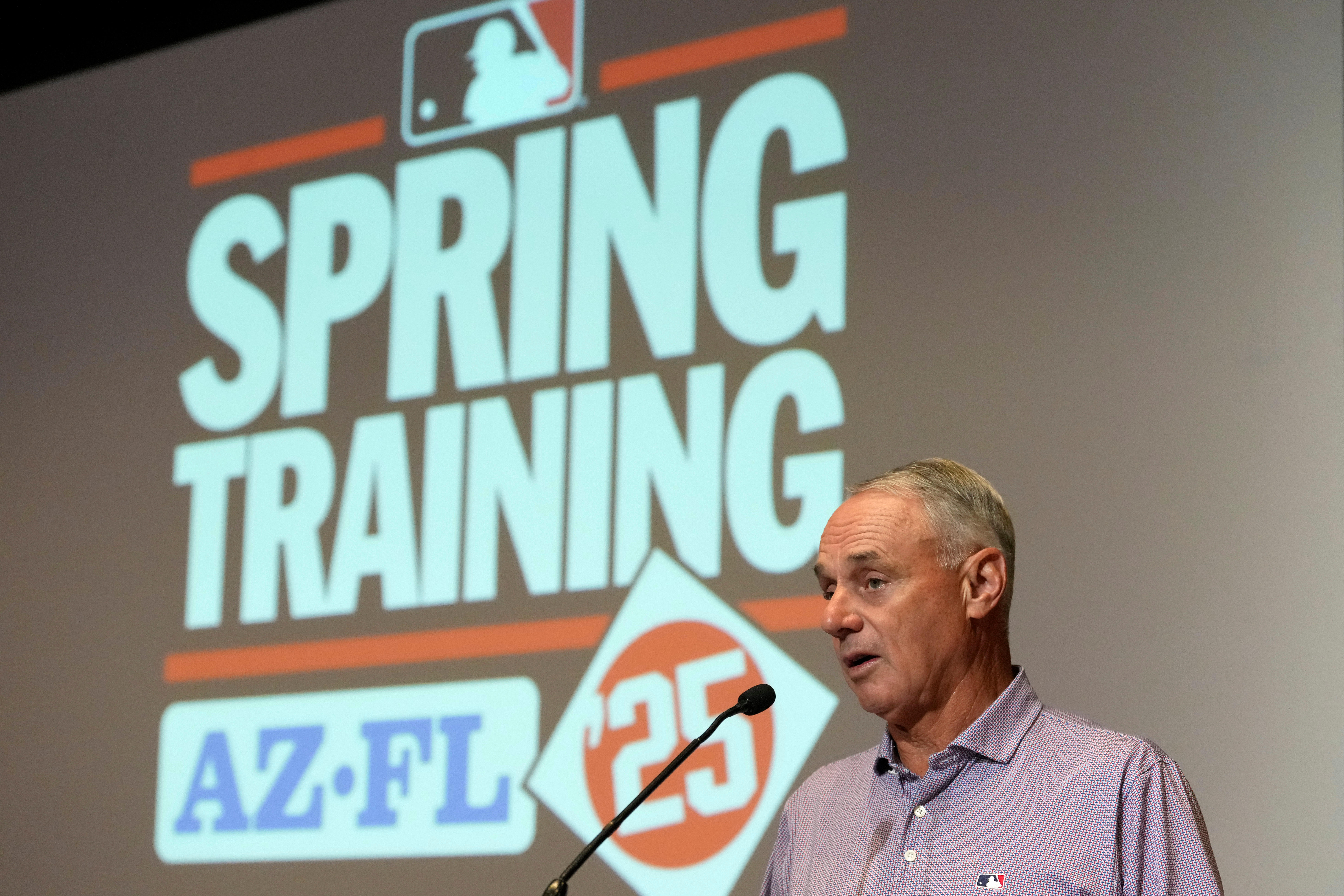 MLB will test automated ball-strike challenge system in spring training and other notes from Rob Manfred MLB will test automated ball-strike challenge system in spring training and other notes from Rob Manfred