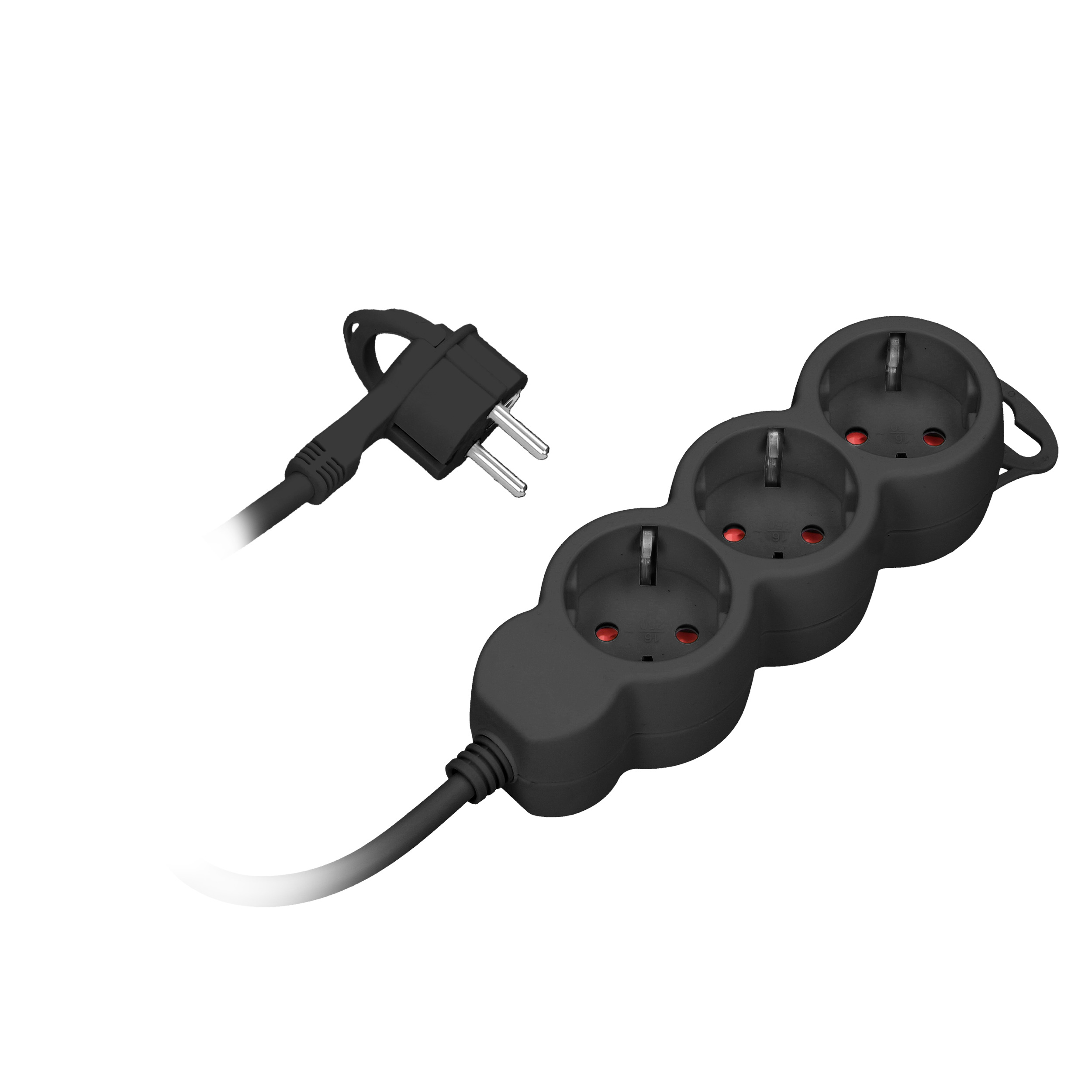*ORNO PRODUŽNI KABEL CRNI 3 UTIČNICE, 3m, 3x1mm2