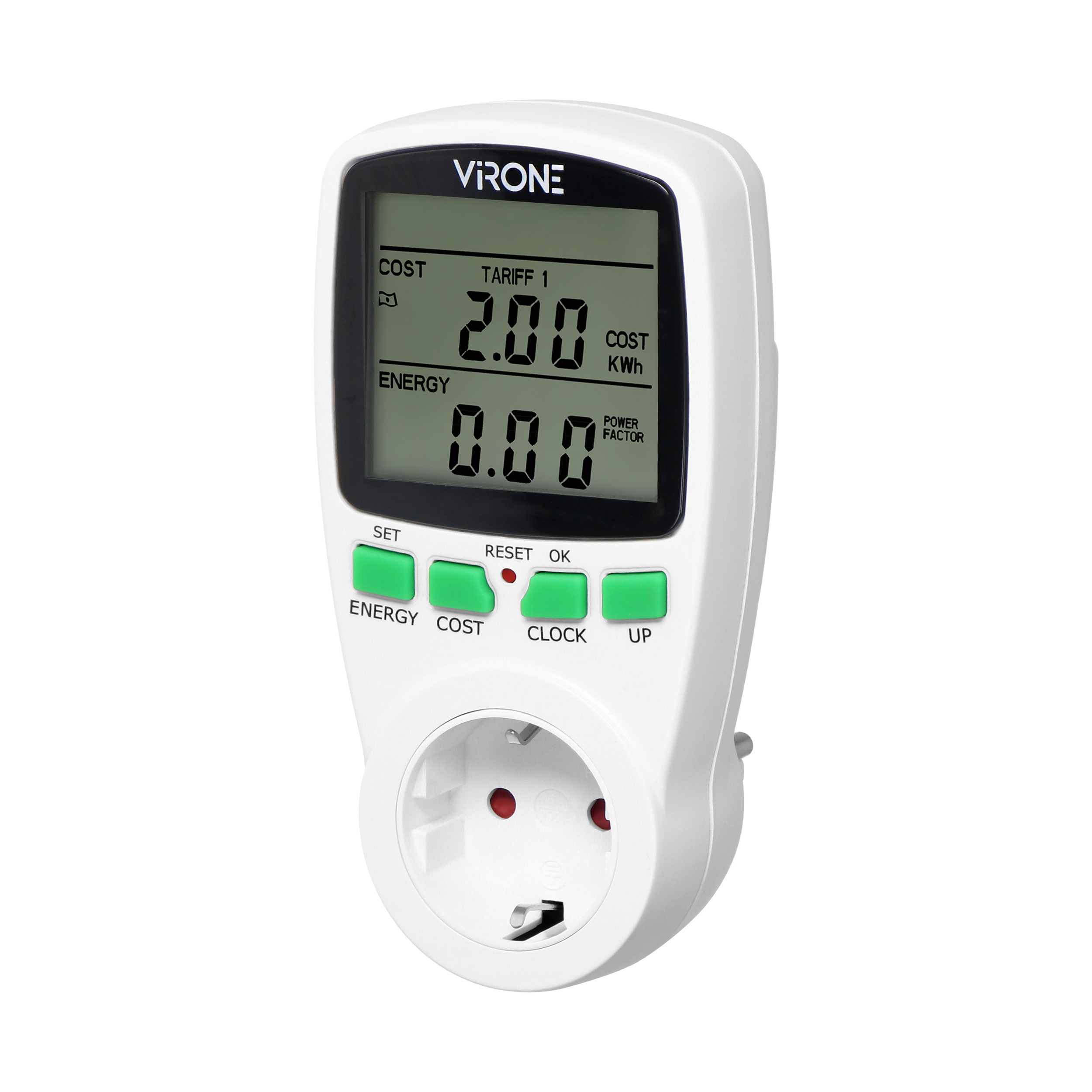 ORNO MJERAČ POTROŠNJE ELEKTRIČNE ENERGIJE, 3680W, 16A, LCD DISPLAY, DVOTARIFNI