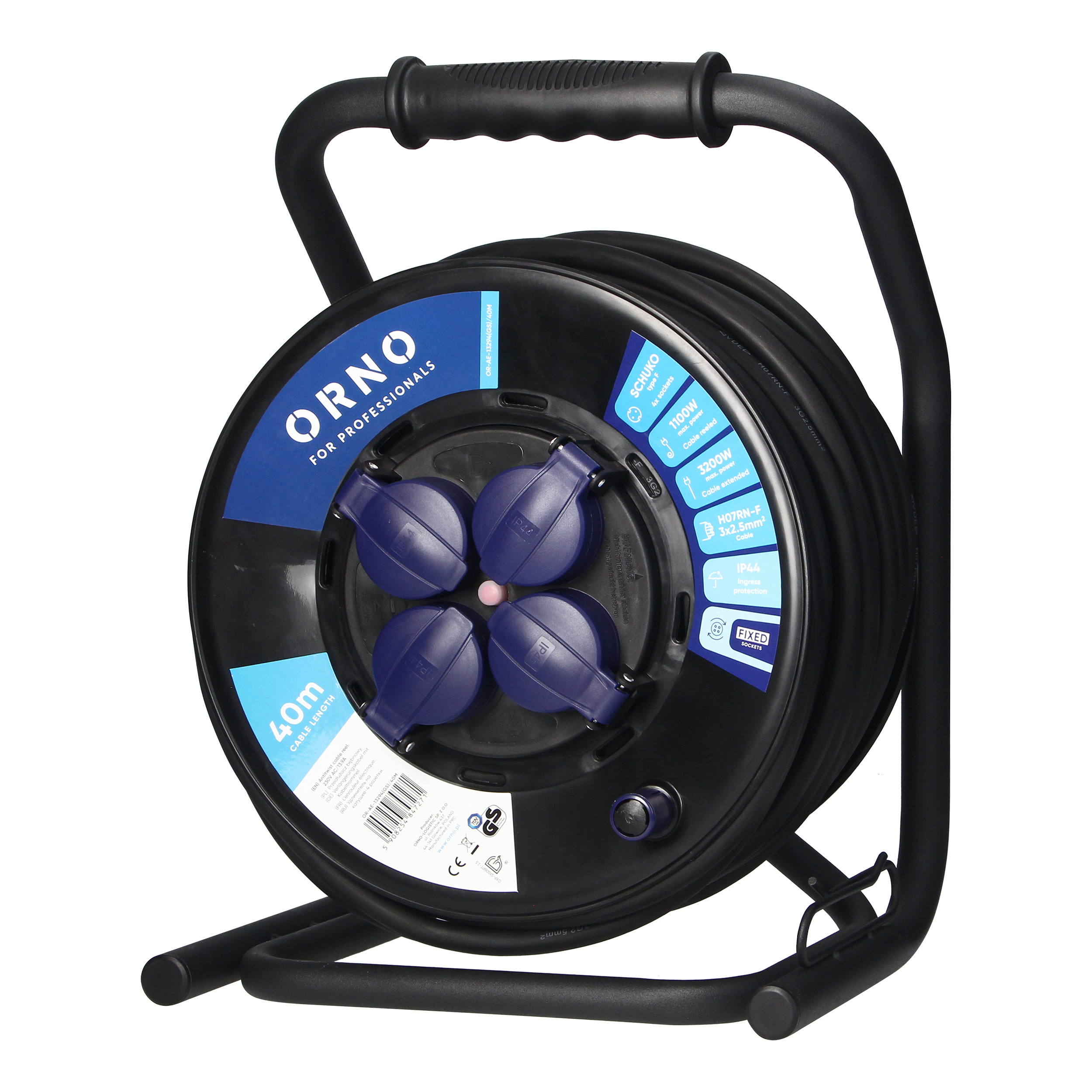 ORNO KABELSKA MOT. GN/J-H07RN-F 40m, 3×2,5mm2, IP44, FIKSNI CENTAR (NOVO)