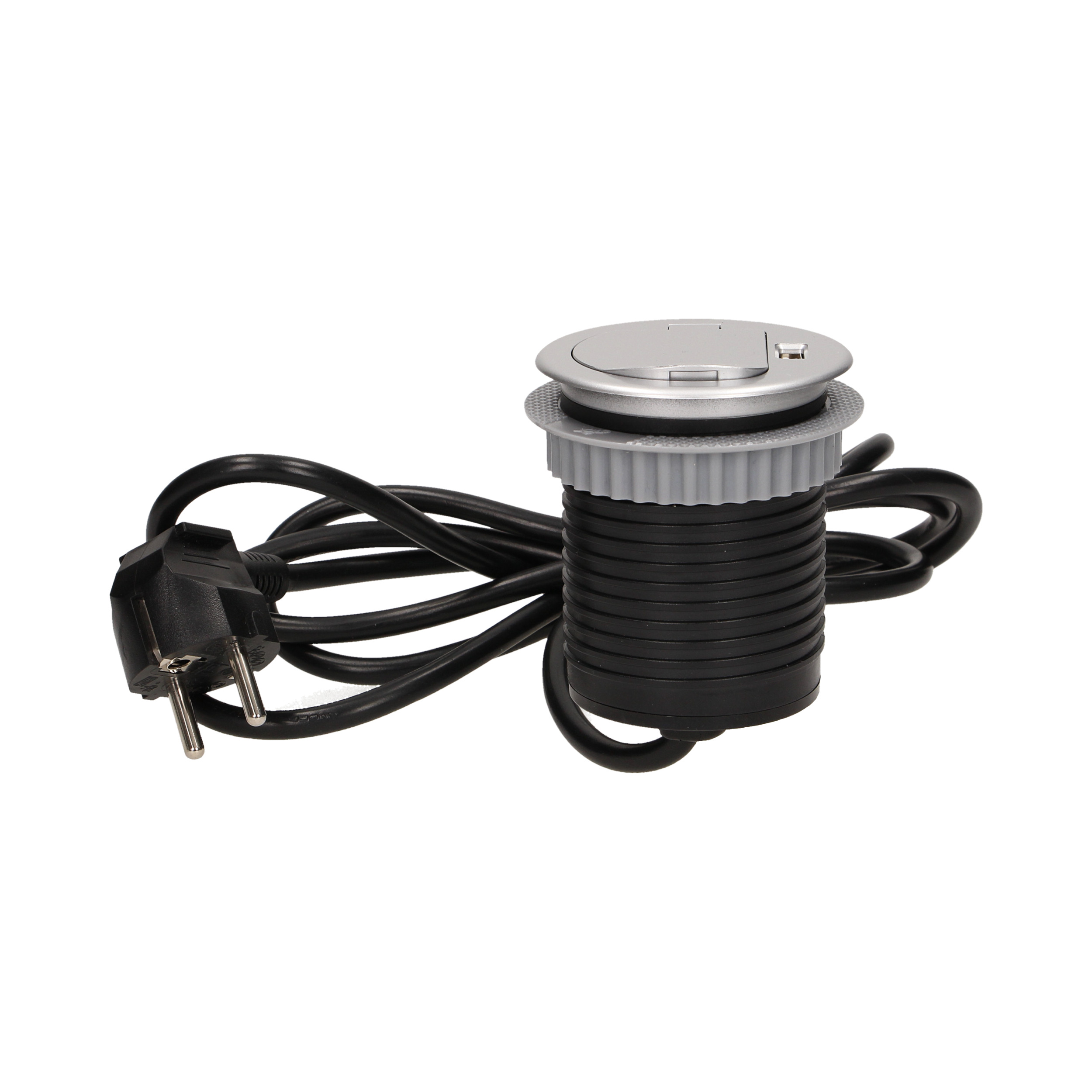 ORNO UGRAD. UTIČNICA ZA NAMJEŠTAJ SA KABLOM 1,8m, 1xUTIČ.FR,1xUSB, SIVA, PODIZNA