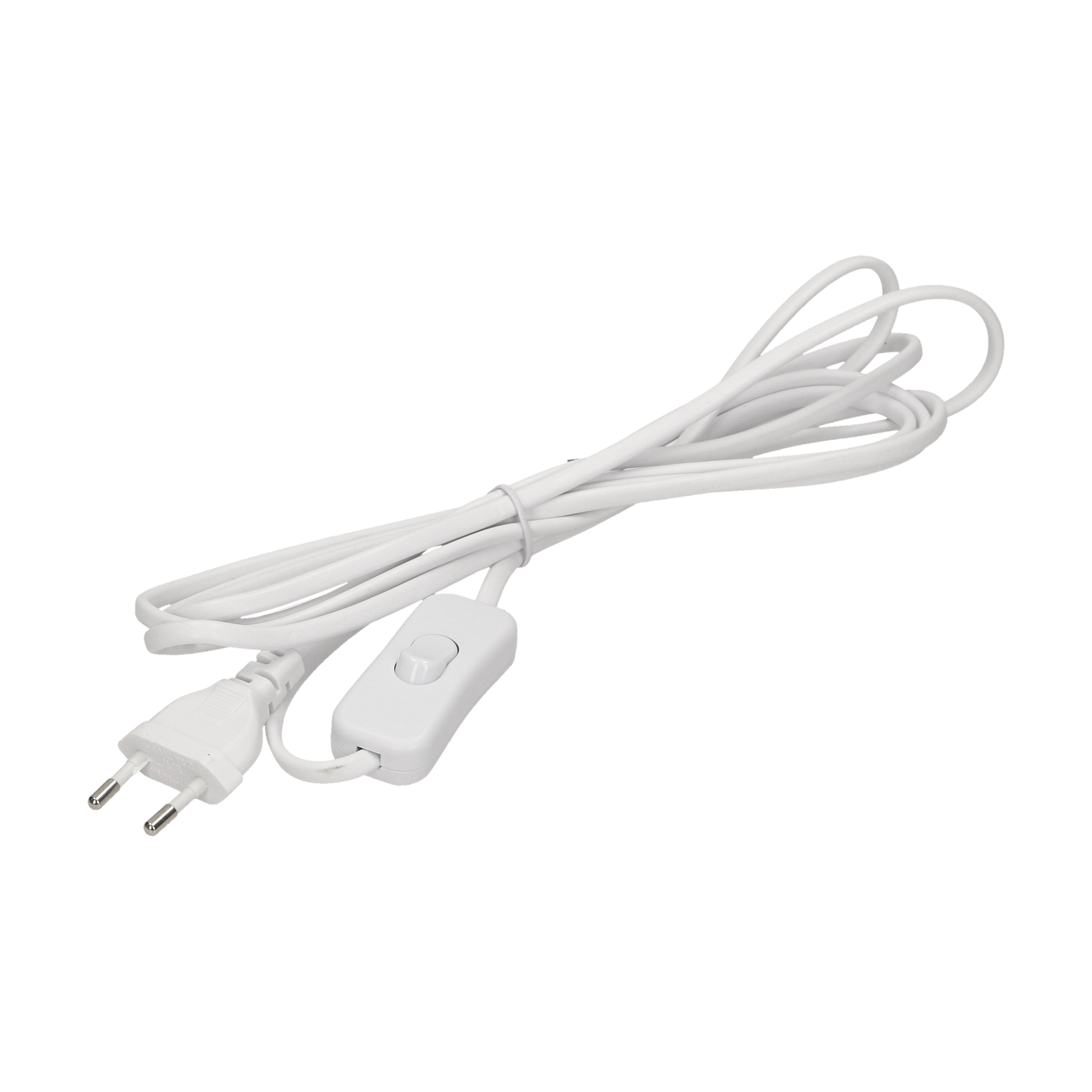ORNO PRODUŽNI KABEL 3m 2×0,75mm2 SA EURO UTIKAČEM I PREKIDAČEM, BIJELI