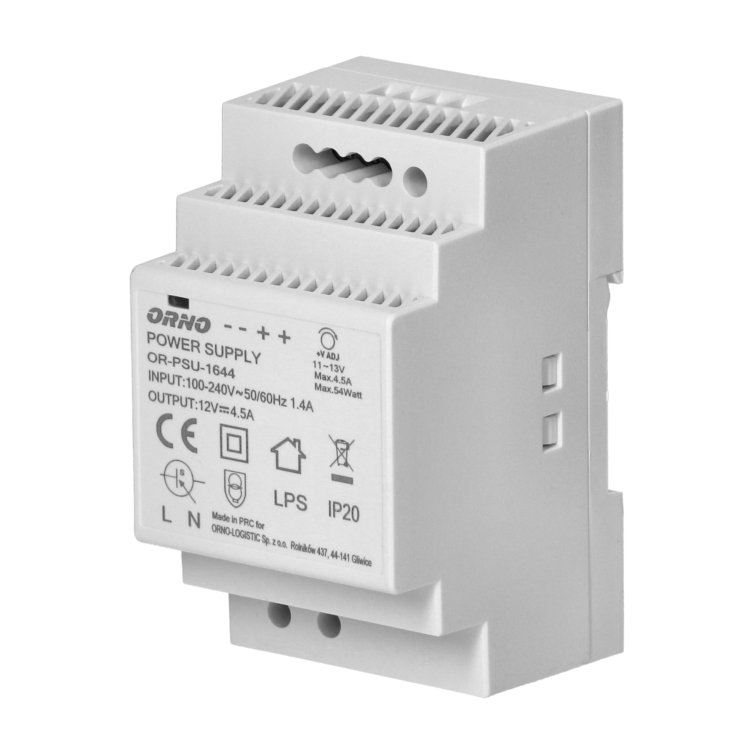 ORNO TRANSFORMATOR ZA ŠINU 54W 4,5A, 12V DC, 3 MODULA