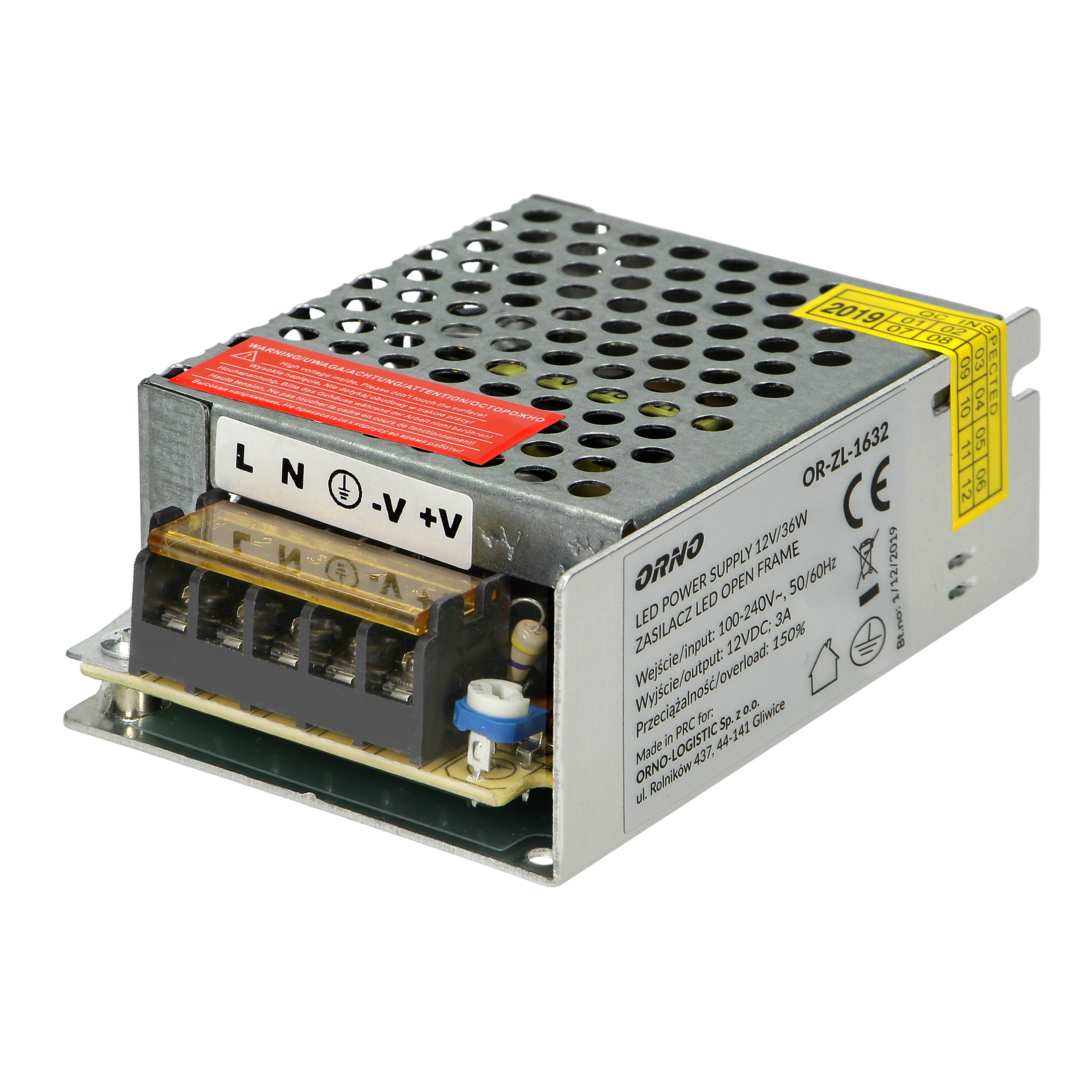 ORNO TRANSFORMATOR 36W, 12V, IP20, METAL CASE (07500244-40W) ORNO TRANSFORMATOR 36W, 12V, IP20, METAL CASE (07500244-40W)