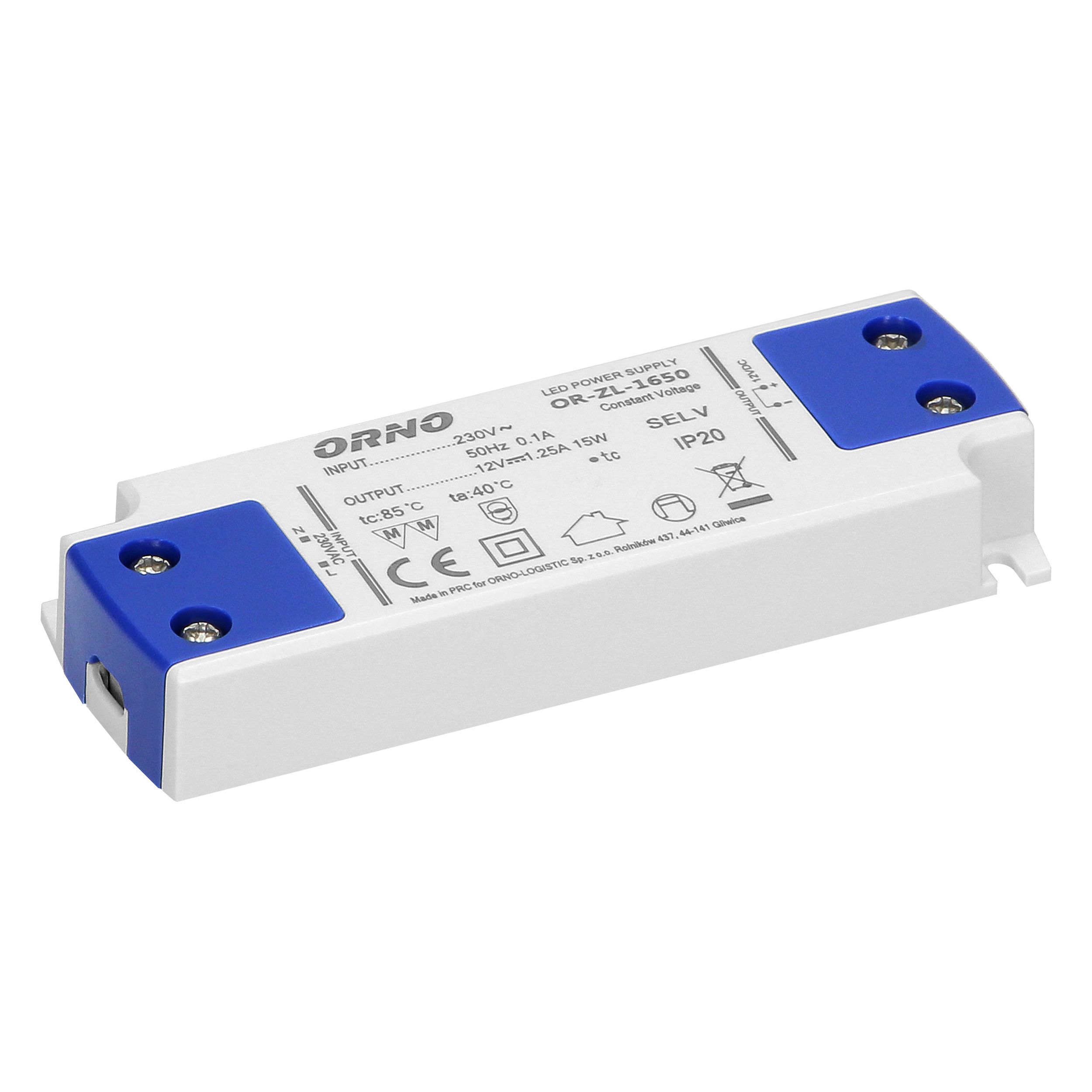 ORNO TRANS. 15W, 12V, IP20, 103×35,5×16,5mm ZA NAMJEŠTAJ