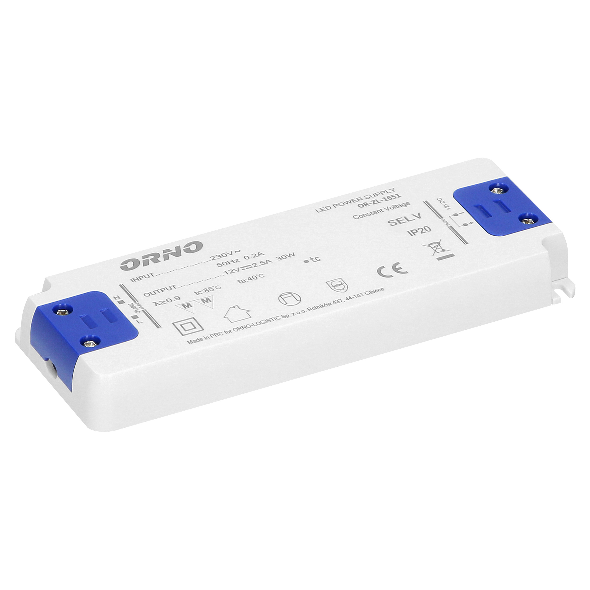 ORNO TRANS. 30W, 12V, IP20, 160×58,5x18mm ZA NAMJEŠTAJ