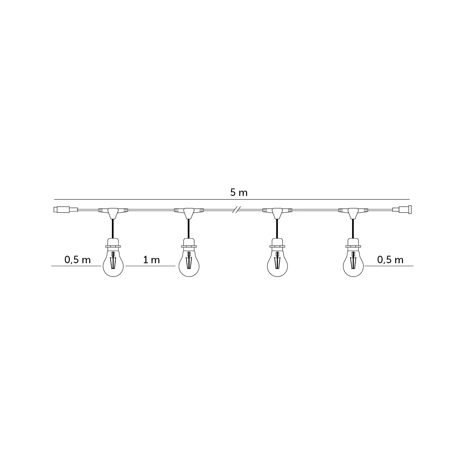 KOBI GIRLANDA “CRETE” 5m, 5xE27, IP44