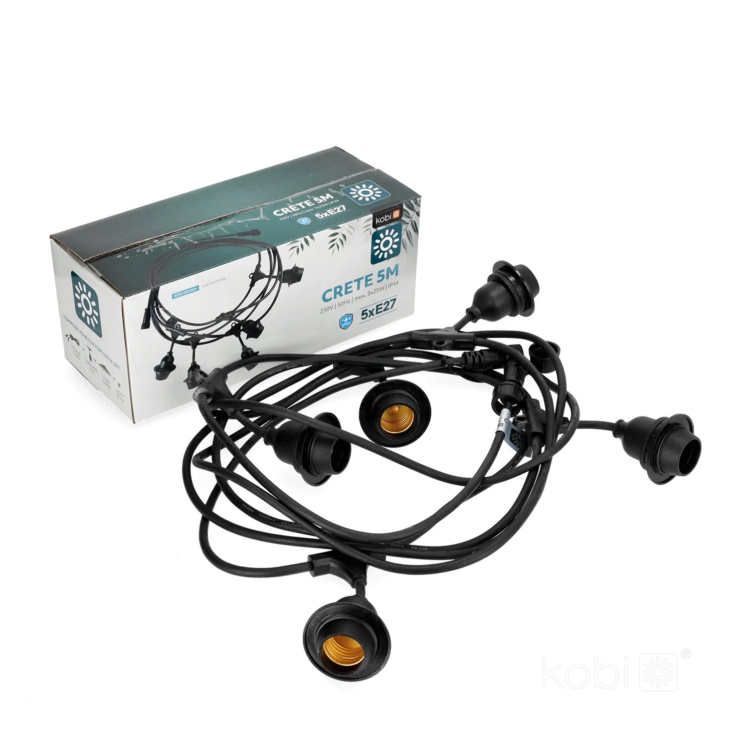 KOBI GIRLANDA “CRETE” 5m, 5xE27, IP44