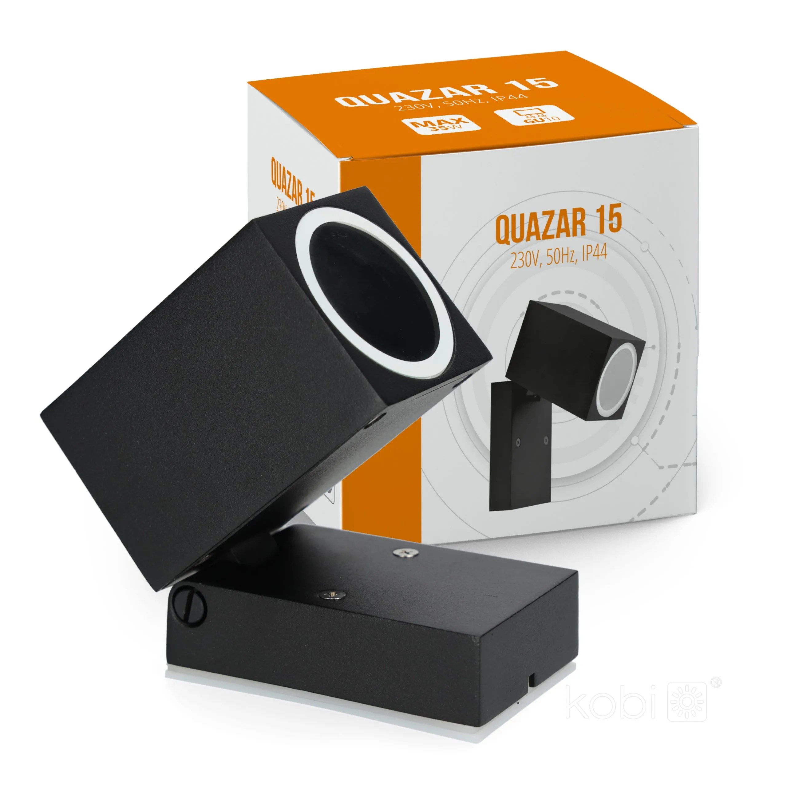 KOBI ZIDNA LED SVJ. “QUAZAR 15” 1xGU10, IP44, CRNA, POMIČNA