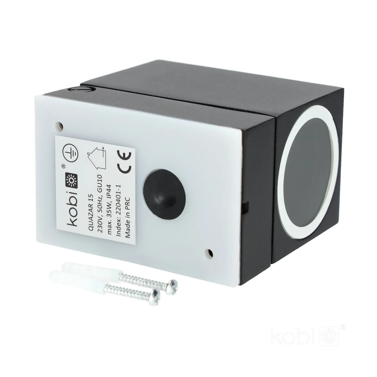 KOBI ZIDNA LED SVJ. “QUAZAR 15” 1xGU10, IP44, CRNA, POMIČNA