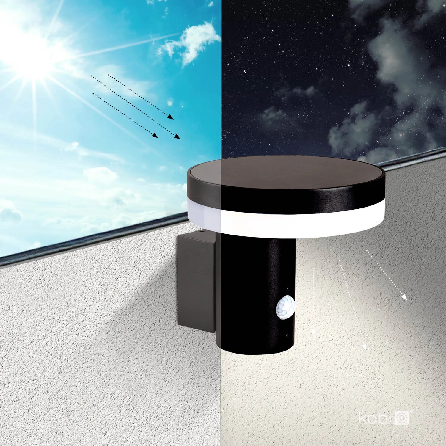 KOBI SOLARNA ZIDNA SVJ. “SOLARIS 3”, 5,5W 4000K, PIR, IP44