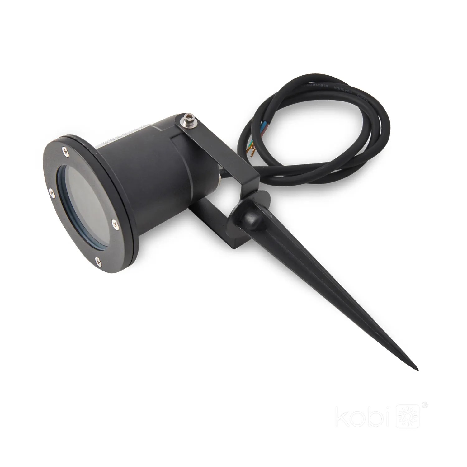 KOBI VRTNA SVJ. NA ŠILJKU 1xGU10, IP65, CRNA, ALUMINIJ (S1001)