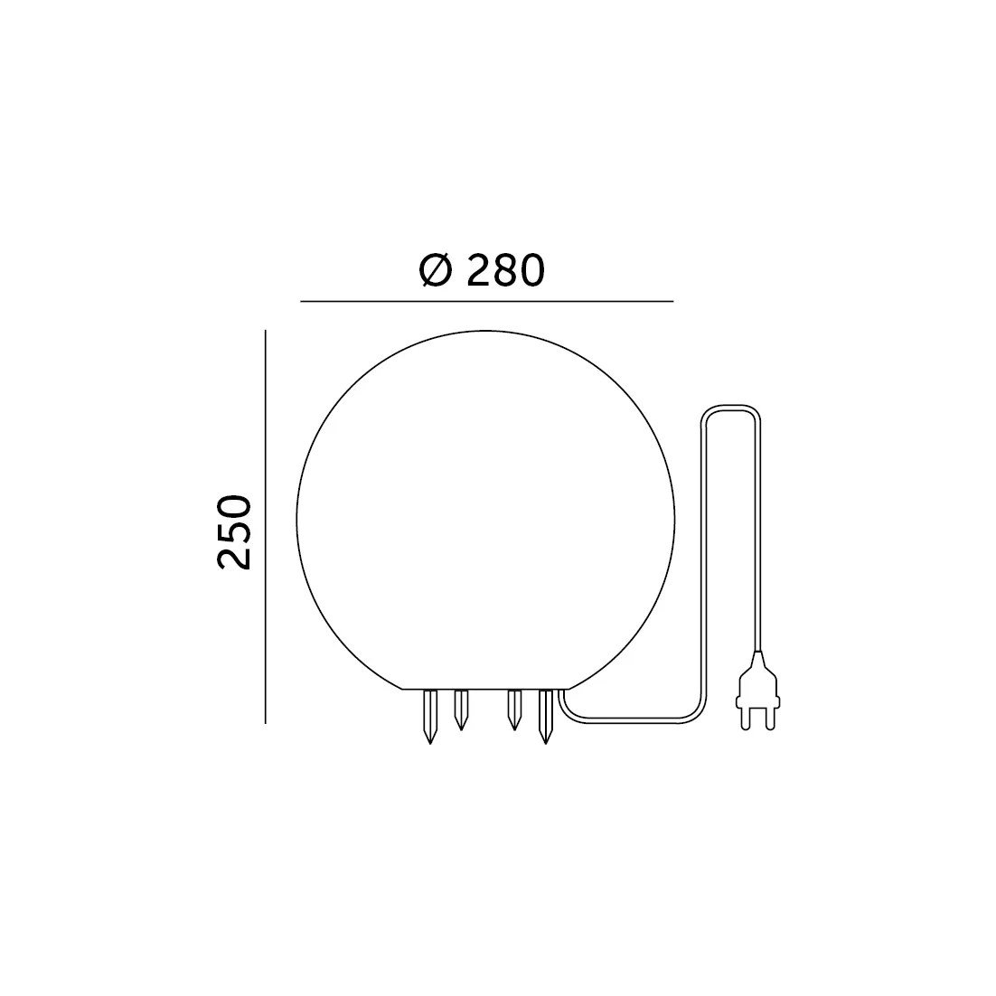KOBI VRTNA SVJ. KUGLA “KAMEN” fi 280mm, E27, IP65