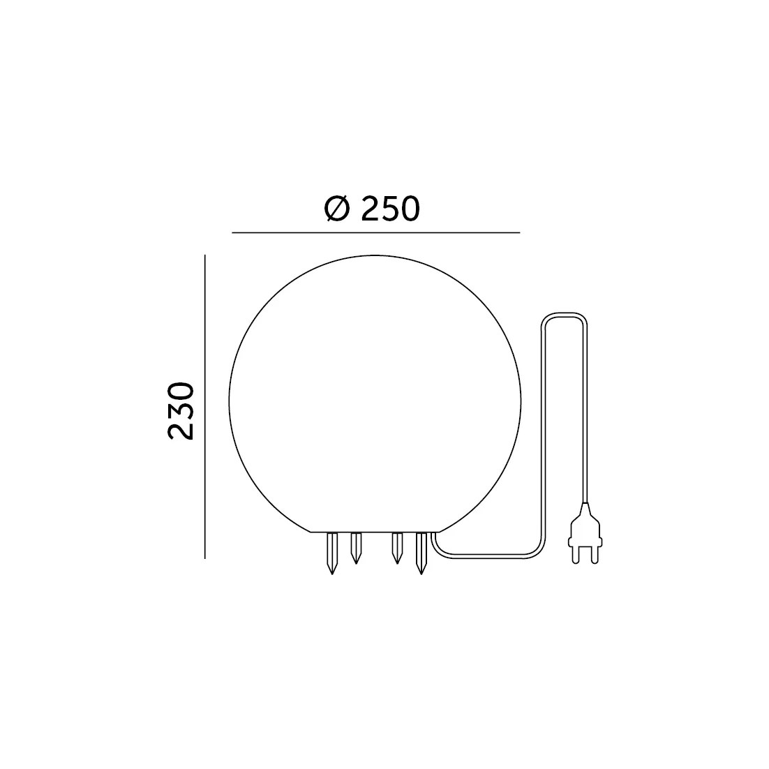 KOBI VRTNA SVJ. KUGLA “KAMEN” fi 250mm, E27, IP65