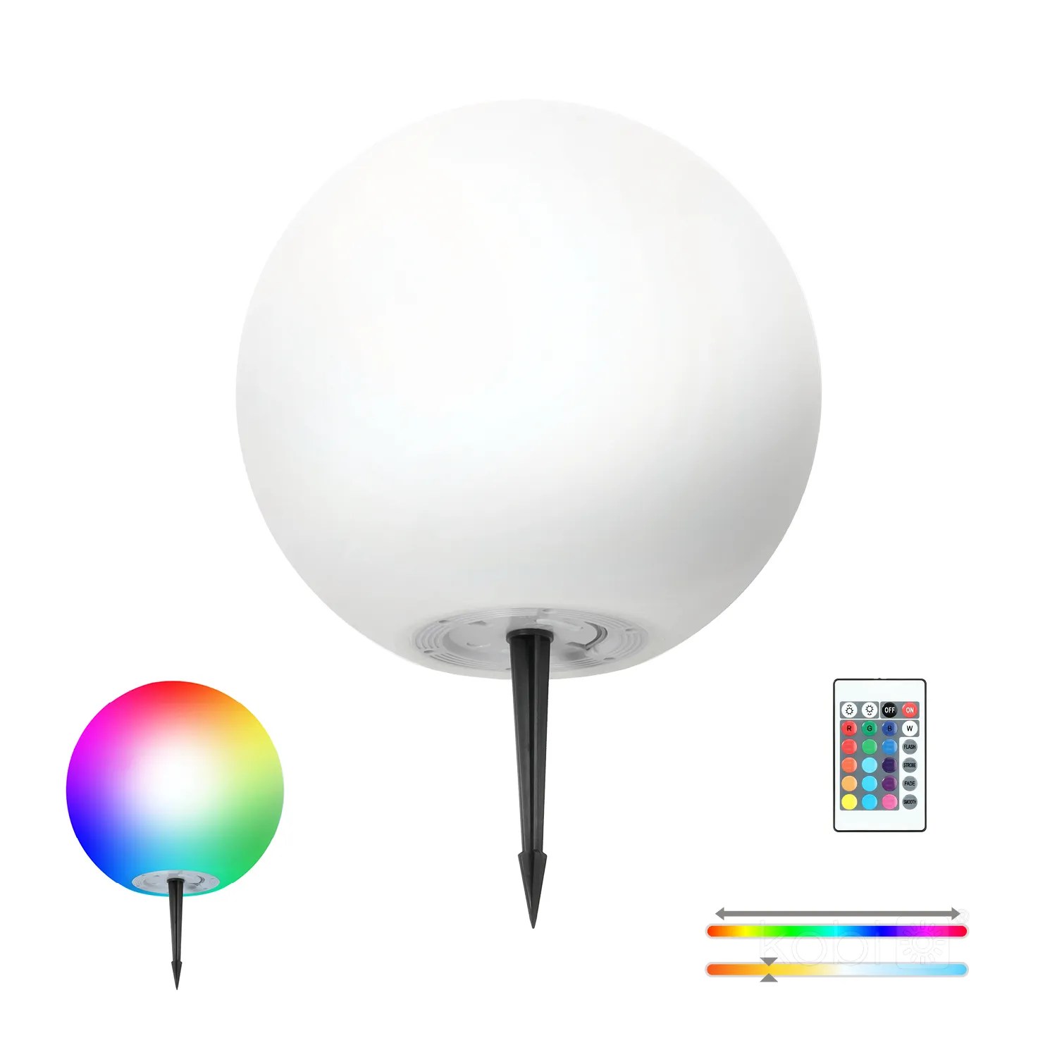 KOBI VRTNA SVJ. KUGLA SOLAR RGB+3000K, fi 300mm