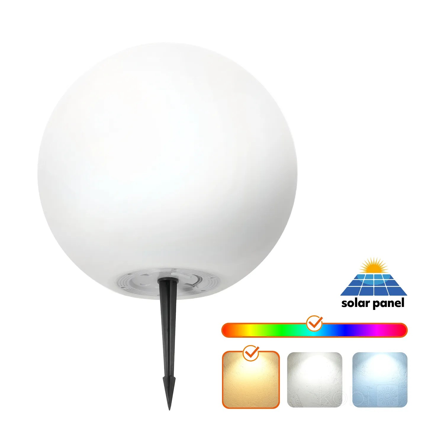 KOBI VRTNA SVJ. KUGLA SOLAR RGB+3000K, fi 300mm