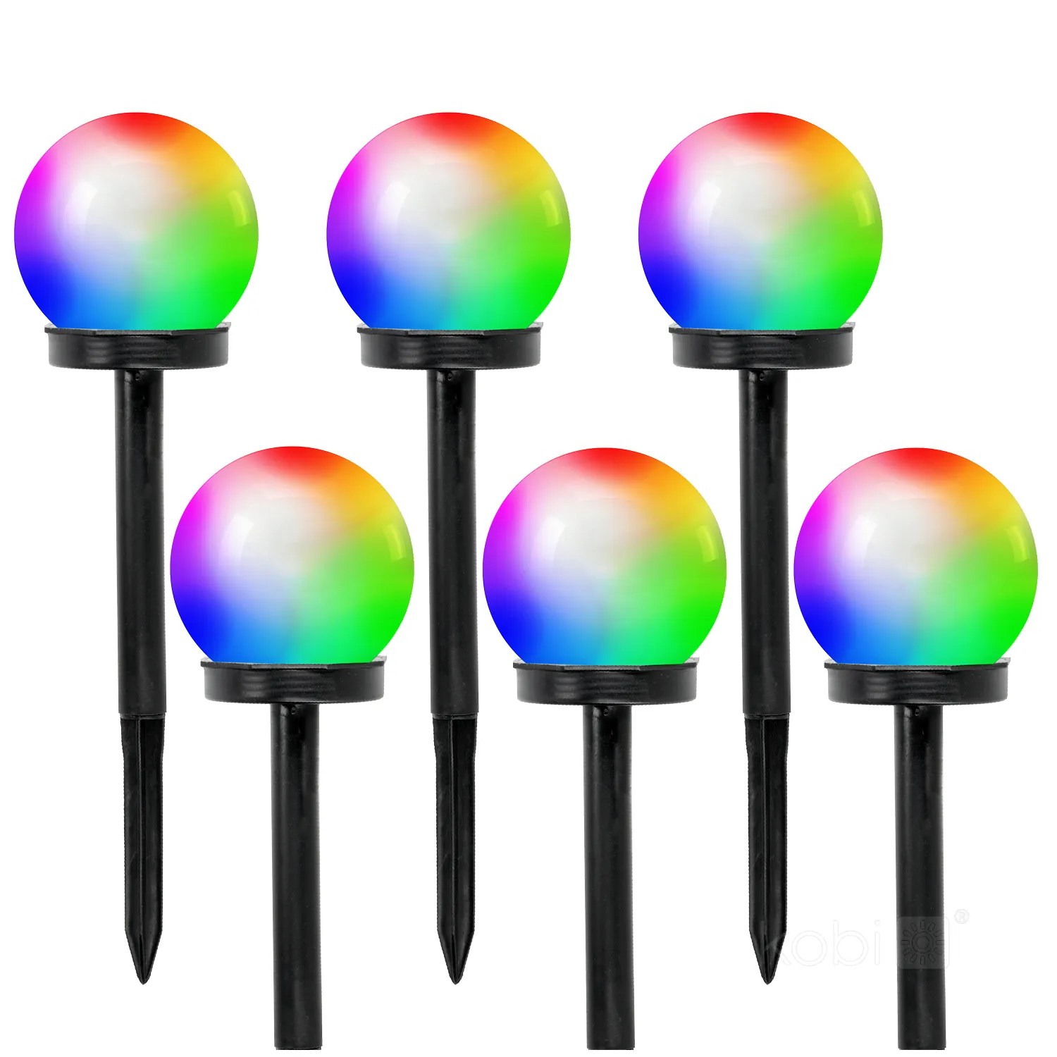 KOBI SOLARNI VRTNI STUPIĆI RGB, IP44, 6 kom./SET “SPHERE”