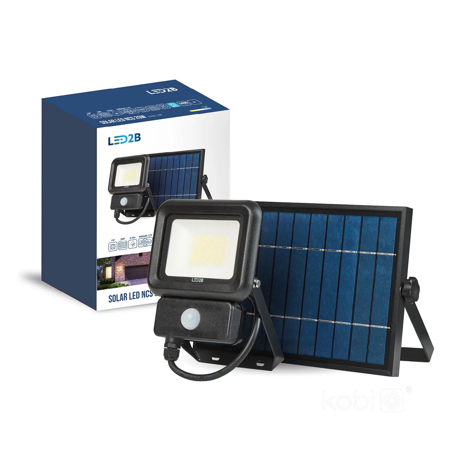 KOBI SOLARNI LED REFLEKTOR SA SENZOROM 20W 6500K IP65