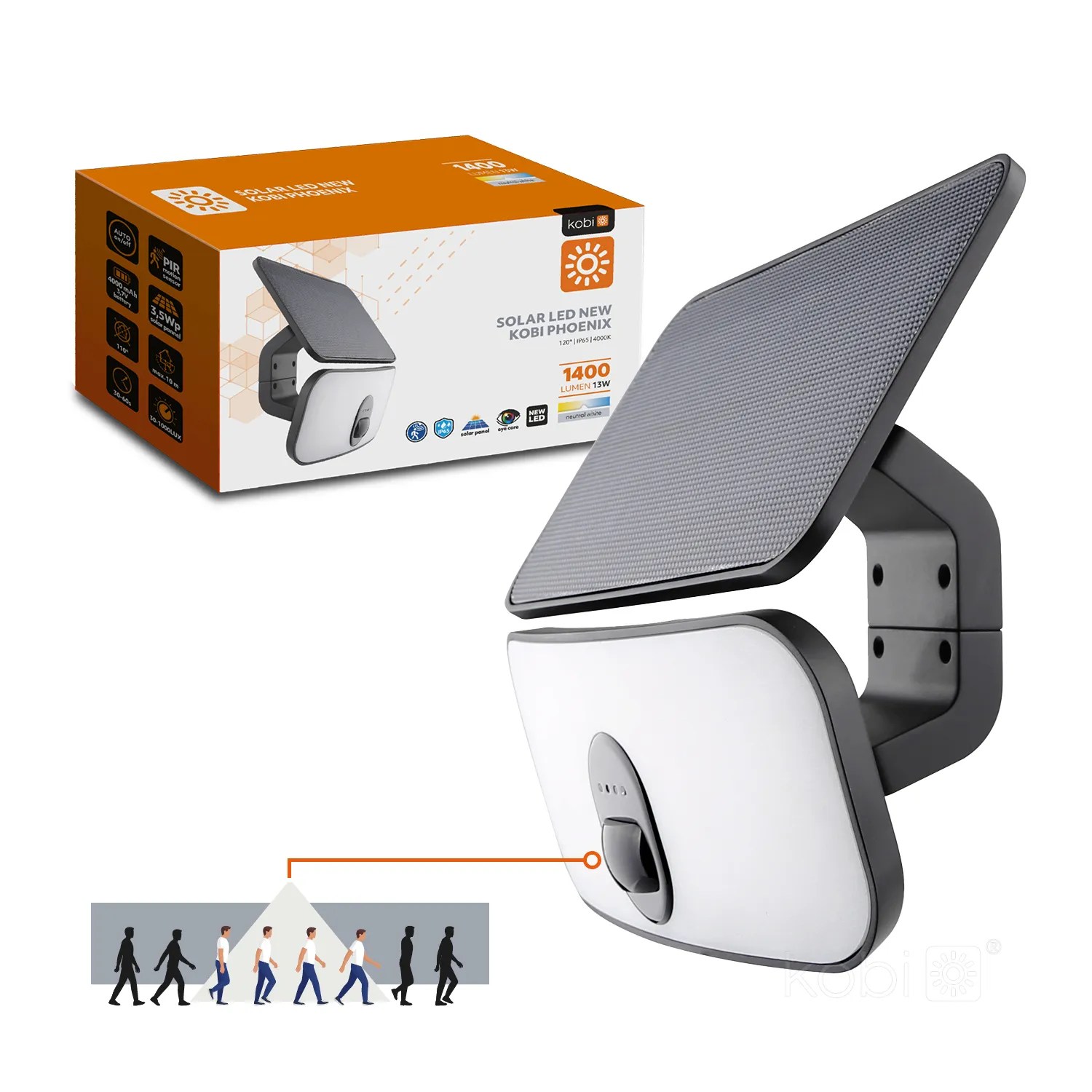 KOBI SOLARNI LED REFLEKTOR 13W 4000K IP65