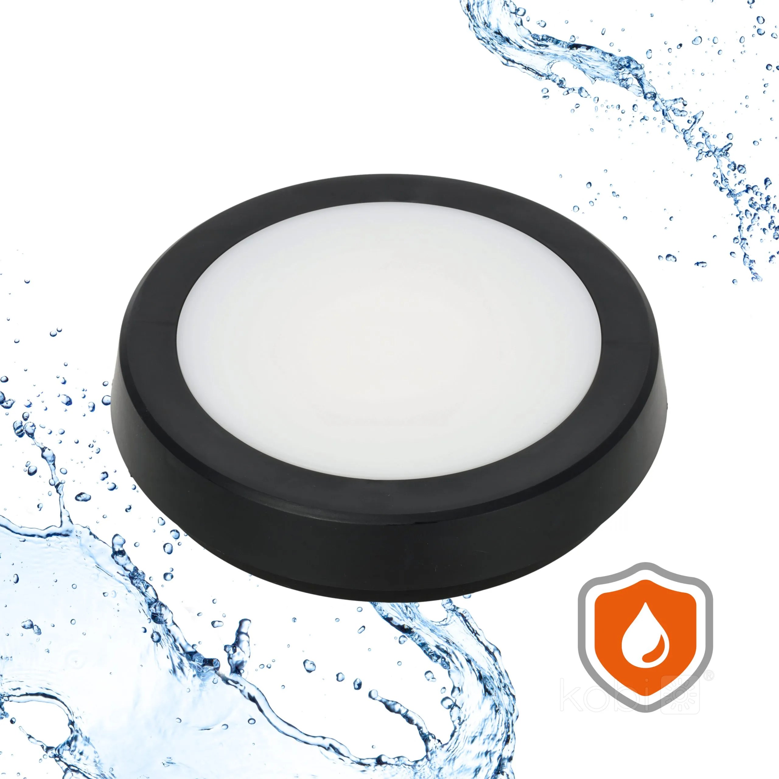 KOBI LED PLAF. OKR. “NAIROS” CRNA 12W, 3CCT, 1260lm, IP65, fi 200mm
