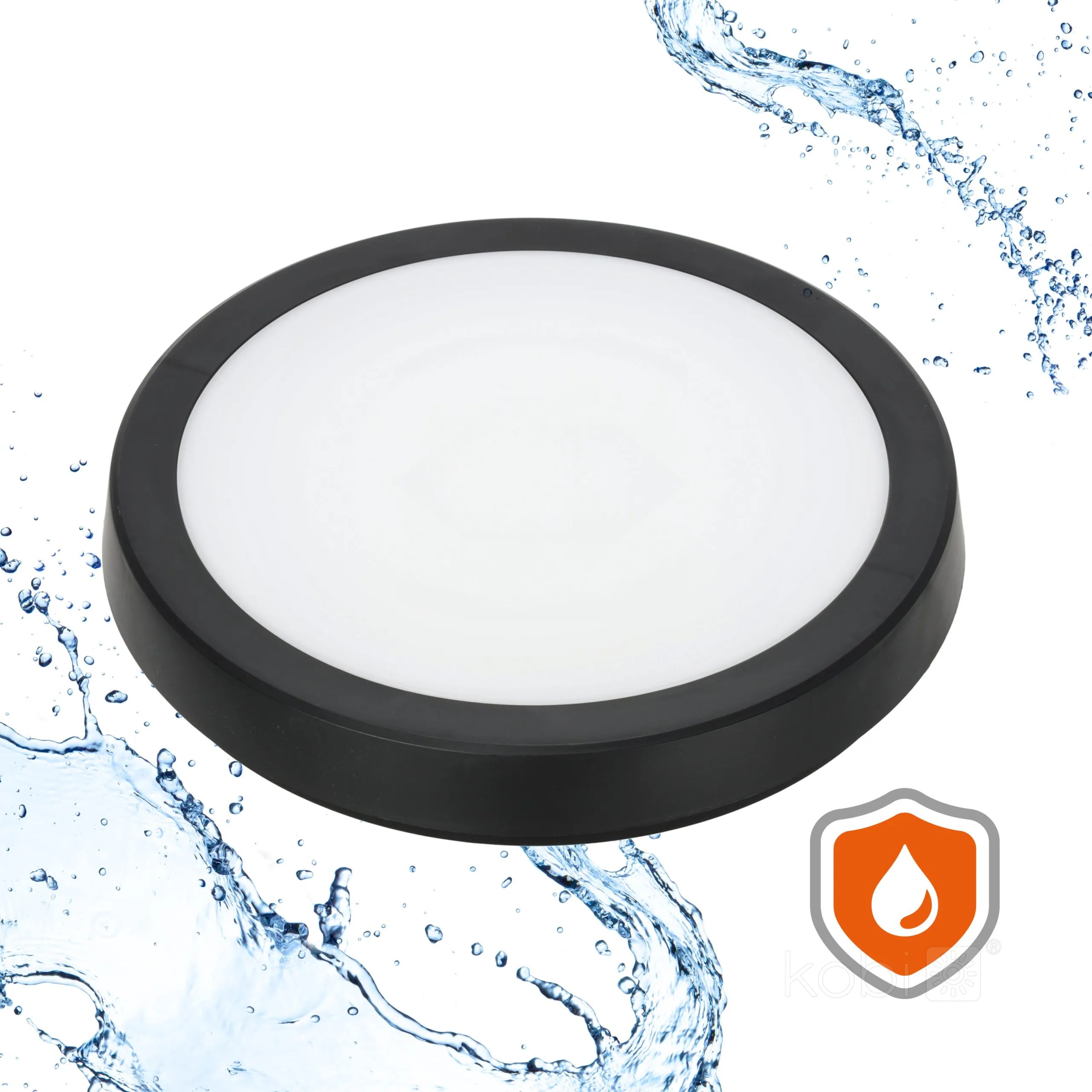 KOBI LED PLAF. OKR. “NAIROS” CRNA 24W, 3CCT, 2520lm, IP65, fi 300mm