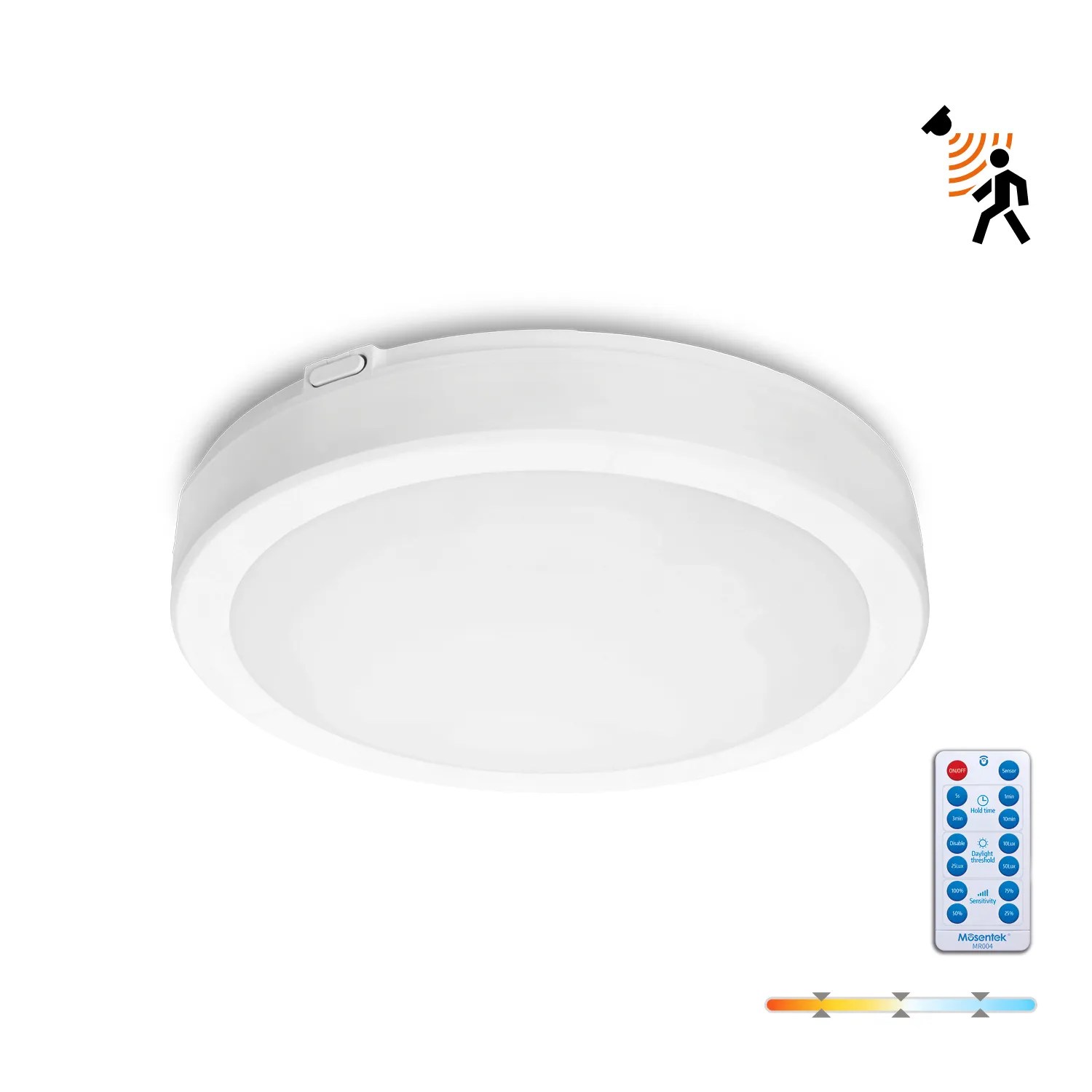 KOBI LED PLAF. OKR. “NAIROS MIC” BIJELA 24W, 3CCT, 2520lm, IP65, fi 300mm